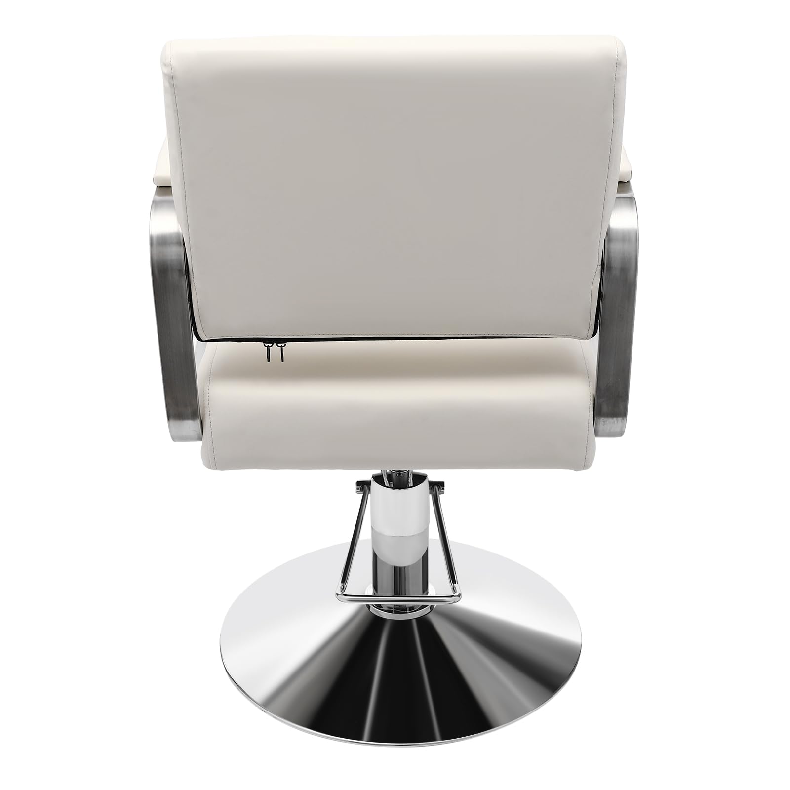 Professional Salon Styling Chair - 360° Rotatable Barber Chair for Hair Stylists, Portable Hairdressing Chair with Adjustable Height (Off-white & Silver) - Perfect for Home Salons, Barber Shops & Mobile Hair Stylists