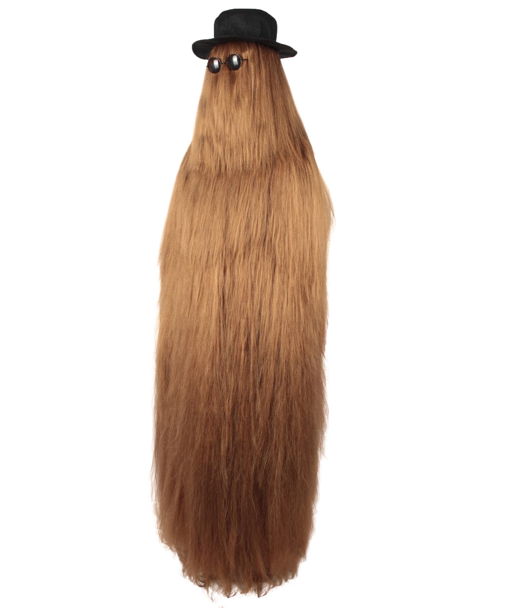 Premium Unisex Cousin Dapper Creature Wig & Costume - Flame-Retardant Synthetic Fiber Brown Wig for Halloween, Cosplay, and Themed Parties - Perfect for Costume Events, Cosplay Conventions, and Halloween Celebrations