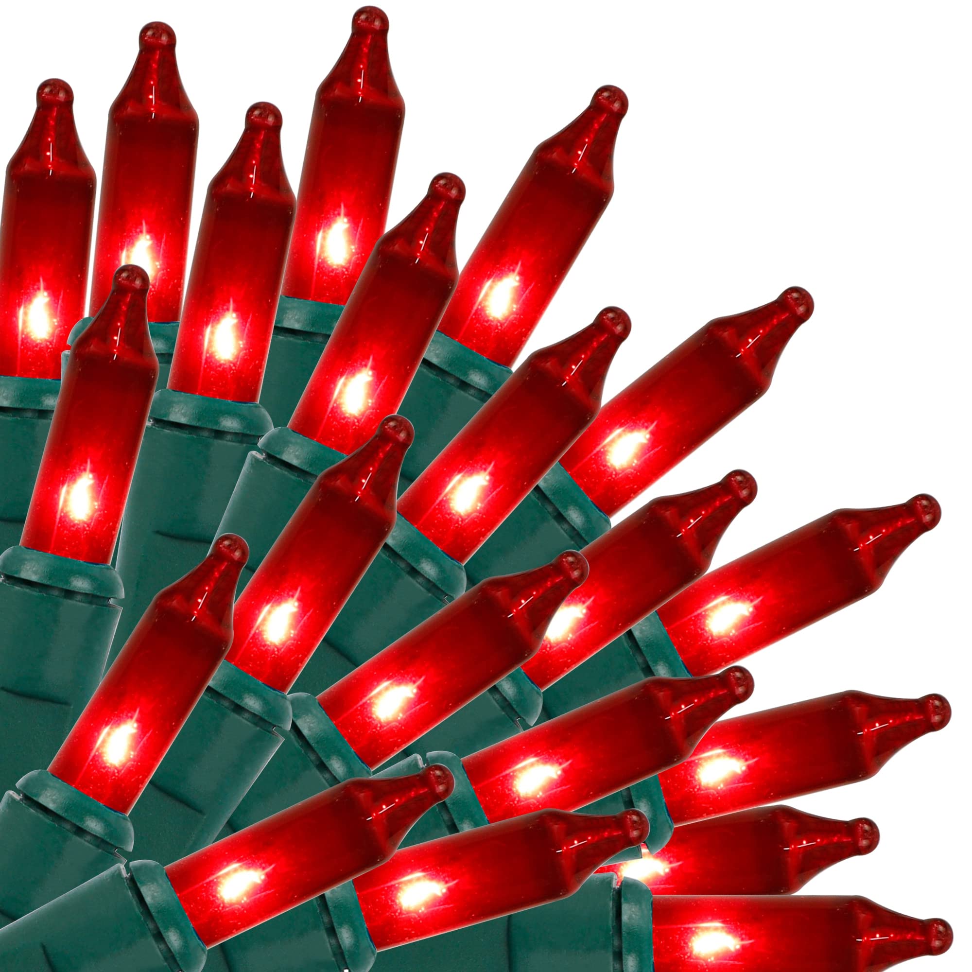 150-Count Christmas Lights Indoor Outdoor, UL Certified 120V Mini String Lights with Green Wire - Perfect for Xmas Tree, Wreath, Patio, Holiday Party & Home Garden Decorations (Red) - Create Festive Ambiance for Christmas, Weddings & Outdoor Events