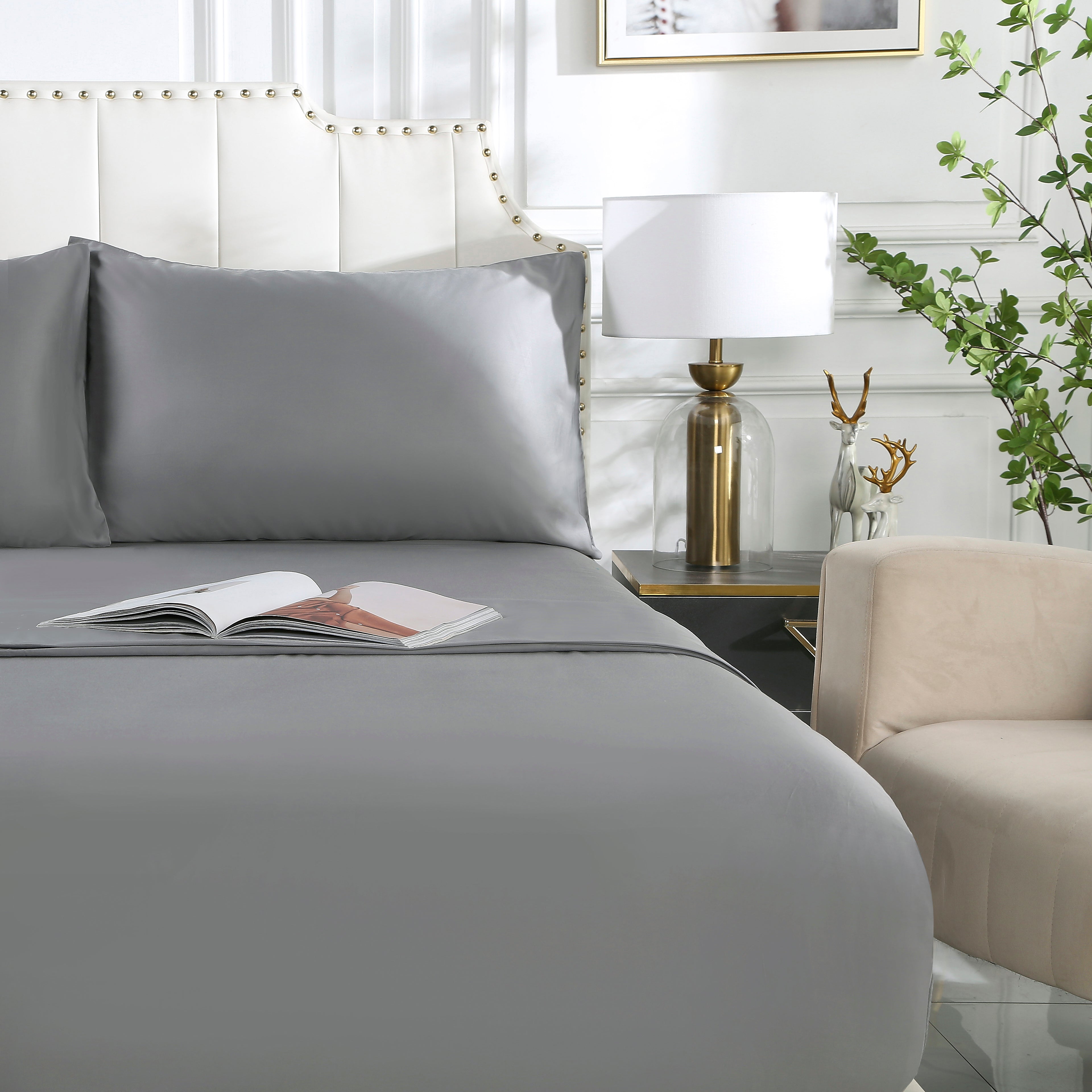 100% Organic Bamboo Sheet Set - Queen Size, 4-Piece Bedding Set | Soft, Breathable & Hypoallergenic | Perfect for Hot Sleepers & Eco-Friendly Homes