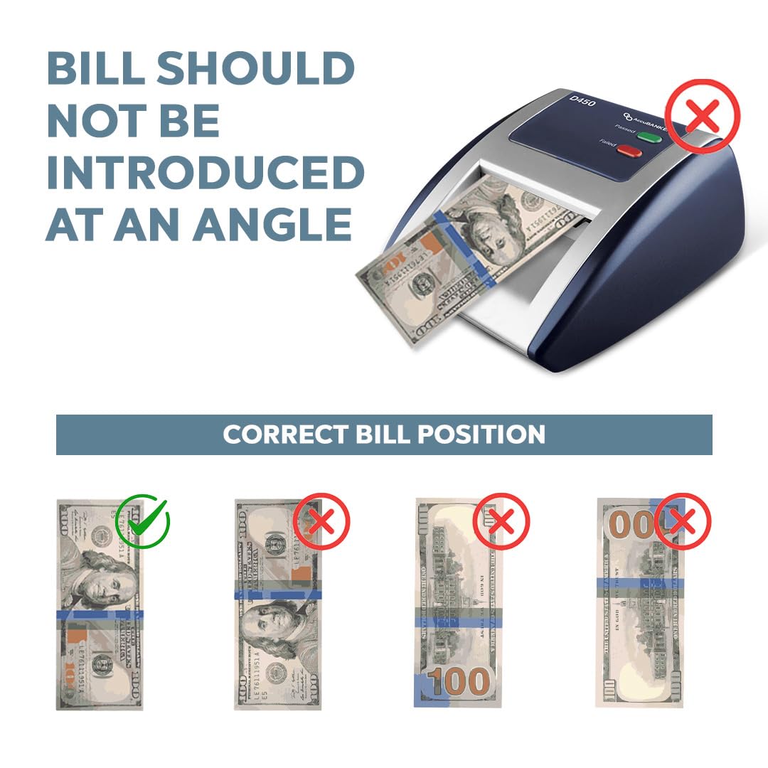 AccuBANKER D450 Counterfeit Bill Detector - UV, Magnetic, Infrared & Watermark Detection | Fast 1-Second Verification with Audio/Visual Alerts | Perfect for Retail Stores, Banks & Cash-Intensive Businesses