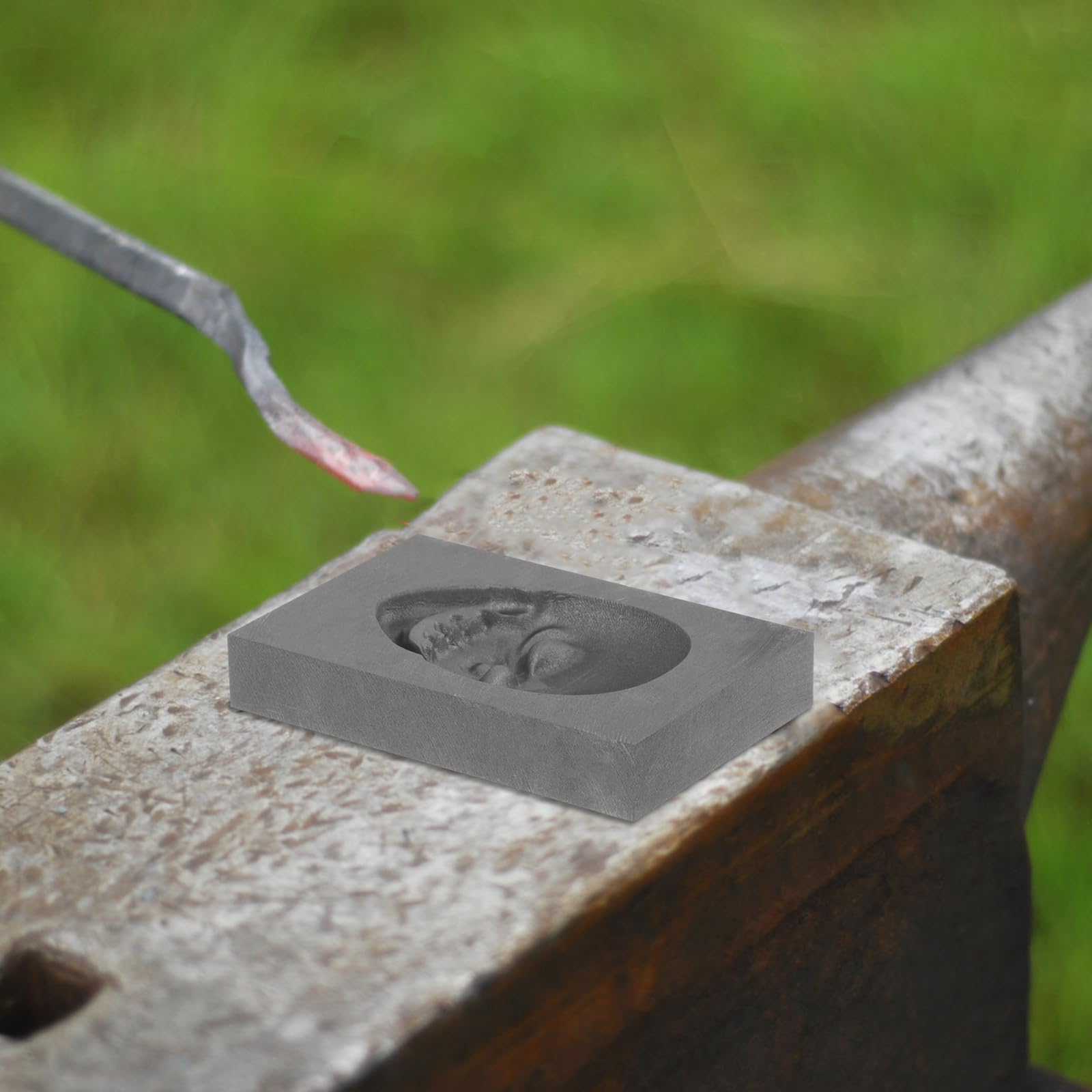 3D Skull Graphite Molds for Metal Casting - Crucible Molds for Gold & Silver Melting, DIY Jewelry Making, Skeleton Bar Dies - Perfect for Crafting Unique Gold Models & Halloween Decorations