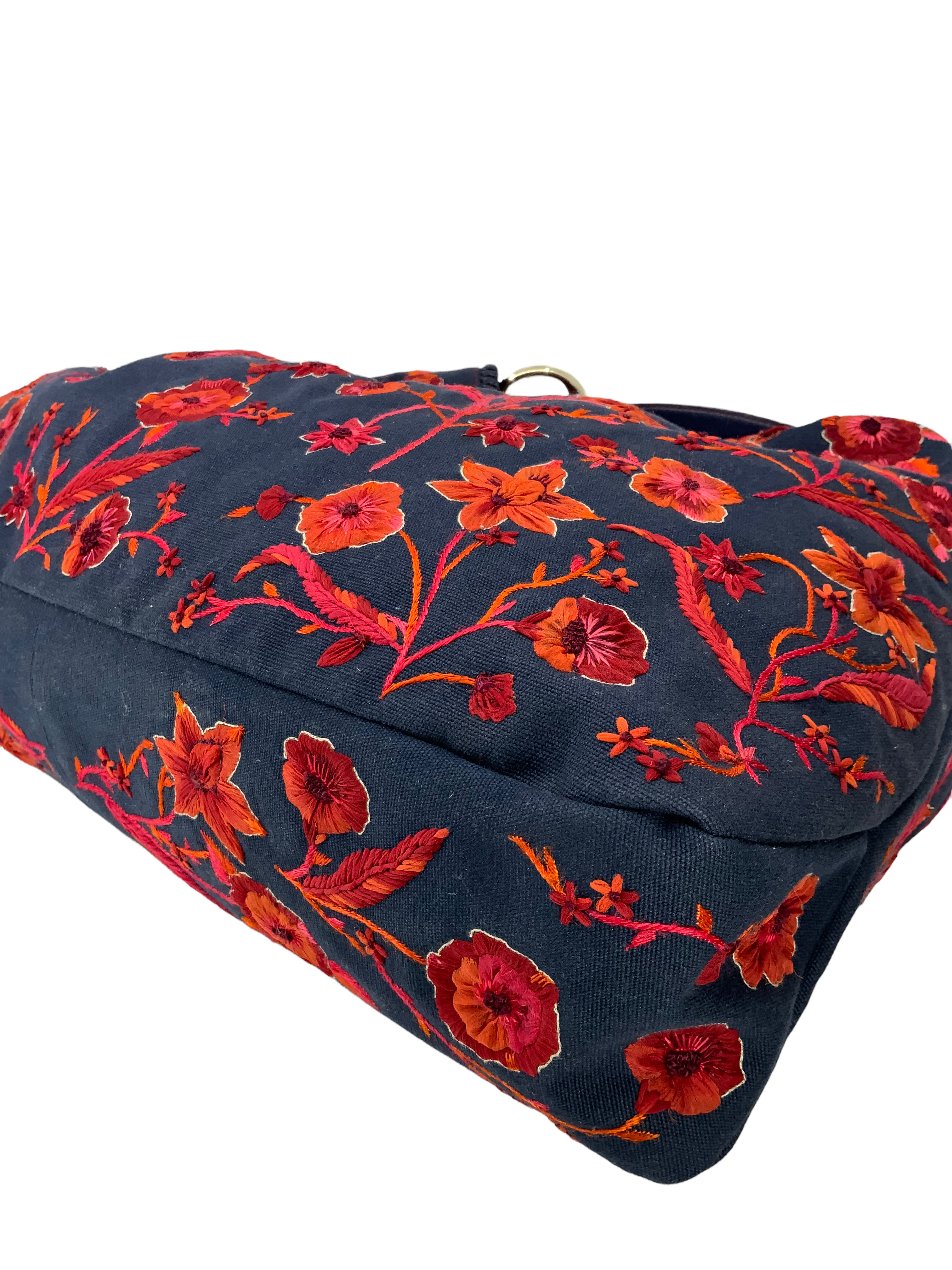 Gucci Floral Embroidered Canvas Large Horsebit Handle Hobo Bag - Women's Designer Shoulder Purse for Work, Travel & Everyday Use