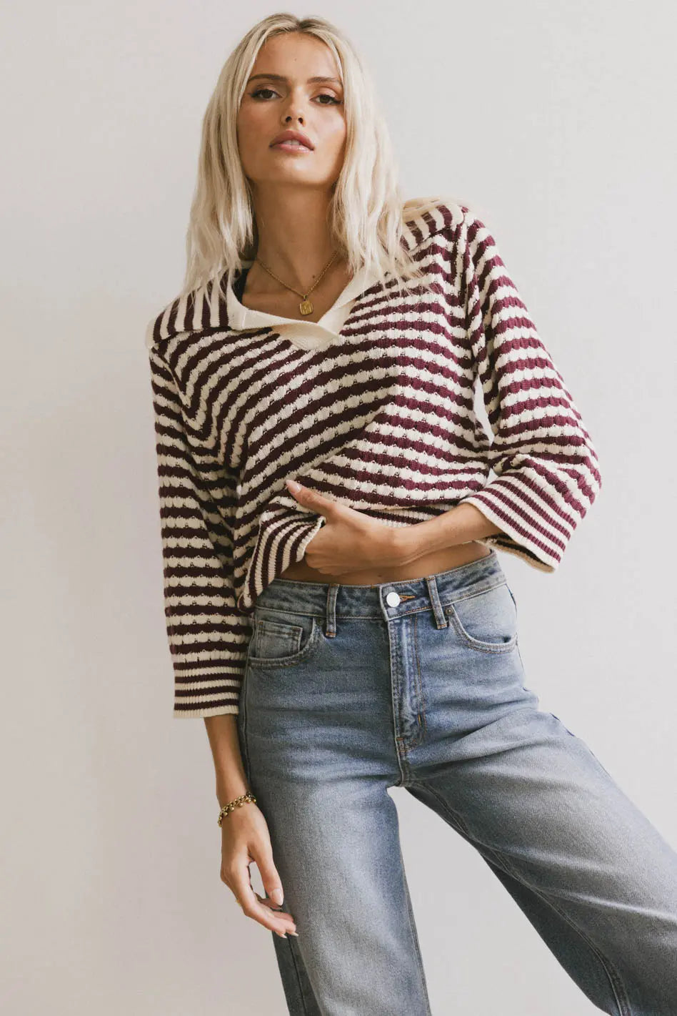 Burgundy Mason Collared Sweater for Men & Women | Cozy Knit Pullover | Fall & Winter Fashion | Perfect for Casual Outfits, Office Wear & Date Nights