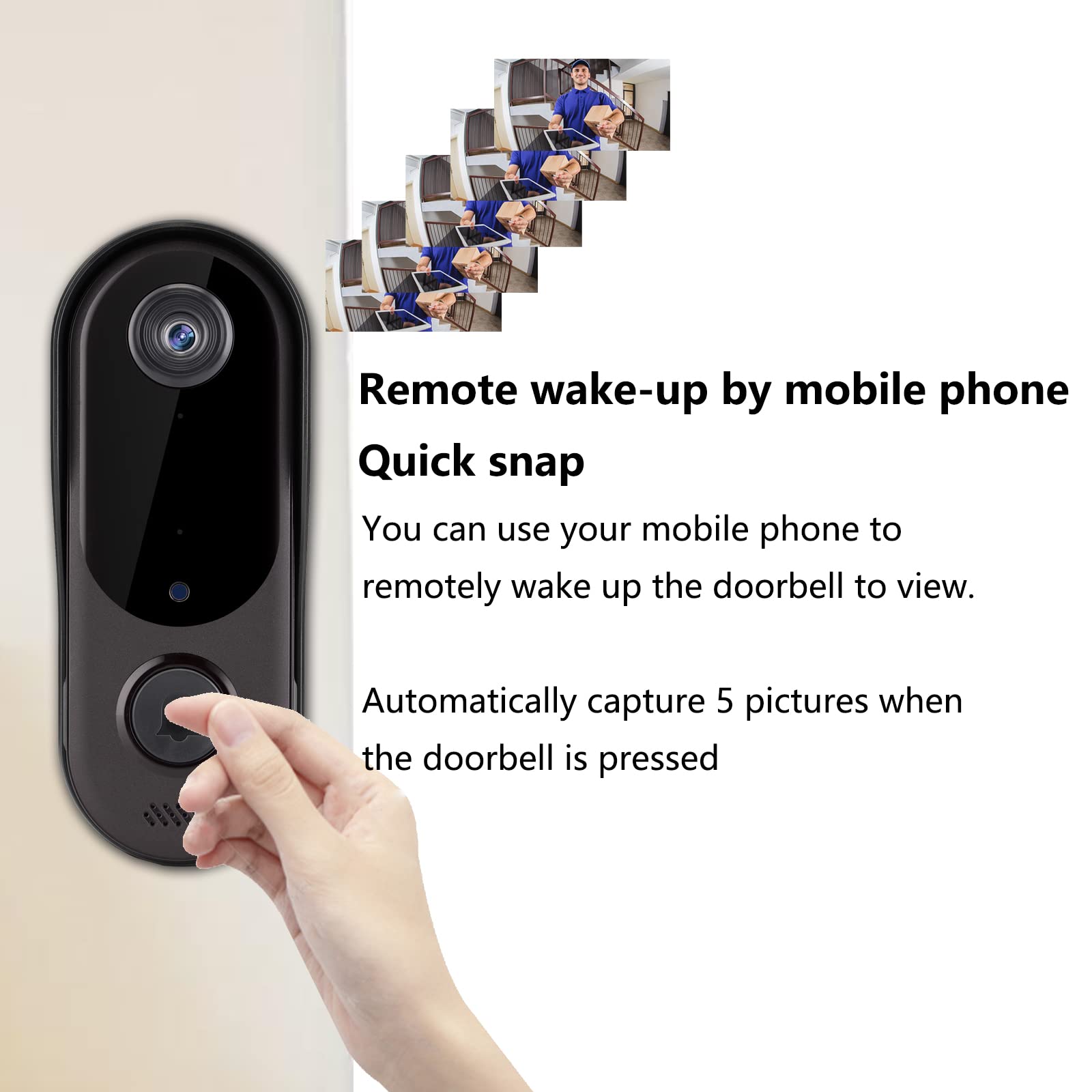 TAISHIXING Wireless Video Doorbell Camera HD 1080P, 2-Way Audio, IP65 Waterproof, Smart Home Security with Chime, Cloud Storage for iOS & Android - Perfect for Front Door, Apartment, and Home Security Monitoring