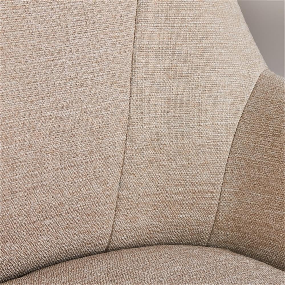 Allora Modern Swivel Office Desk Chair - Height Adjustable Ergonomic Rolling Chair with Upholstered Seat for Home Office, Study Room & Conference Meetings - Comfortable Computer Chair with Metal Base in Beige - Perfect for Remote Work & Online Classes