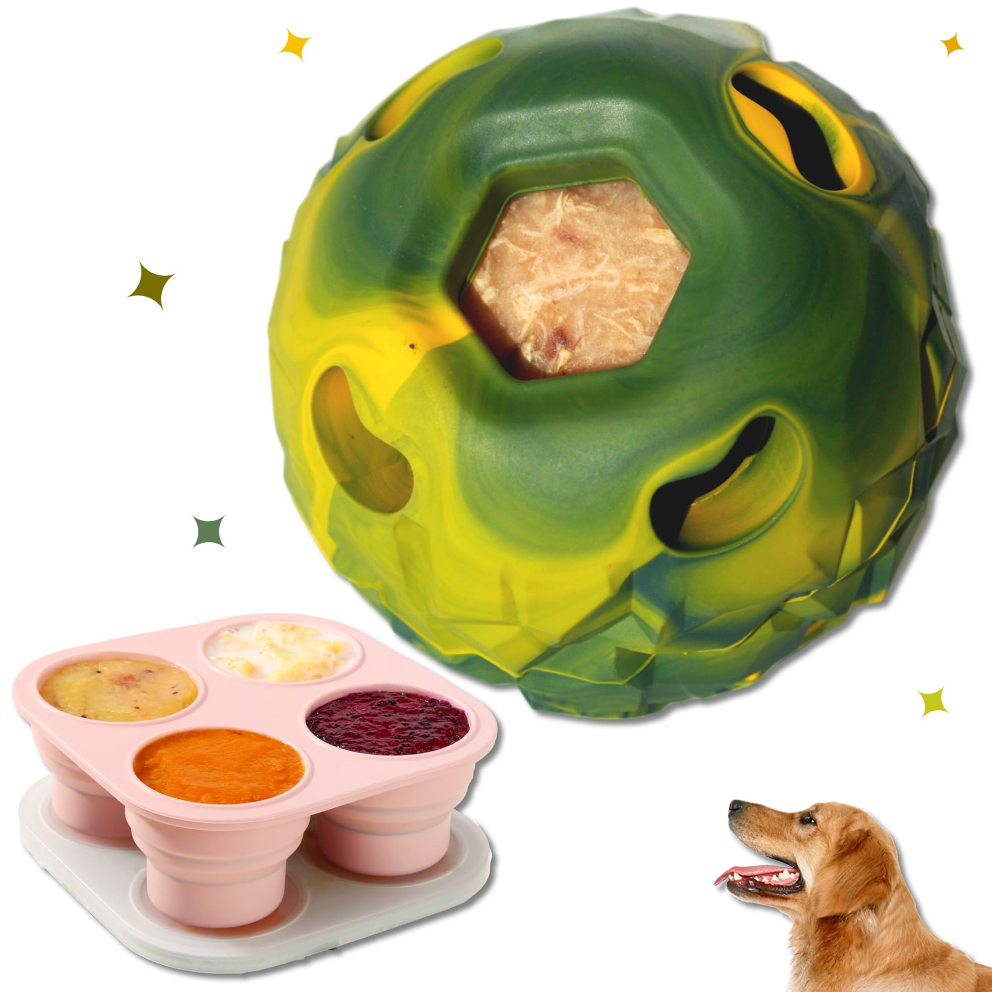 5-in-1 Interactive Dog Toy for Aggressive Chewers (25-85 lbs) – Durable Chew Toy, Slow Feeder & Frozen Treat Dispenser – Mental Stimulation Puzzle Game for Bored Dogs – Easy to Clean – Perfect for Indoor Play, Training & Anxiety Relief