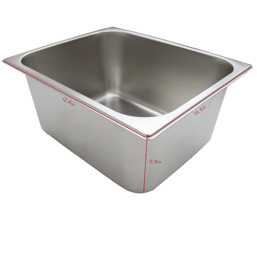 INTSUPERMAI Commercial 8-Pan Food Warmer - 6-Inch Deep Stainless Steel Bain Marie with Glass Shield - Countertop Buffet Steam Table for Soup, Canteen & Catering - 110V Electric Food Warmer for Restaurants, Cafeterias & Events