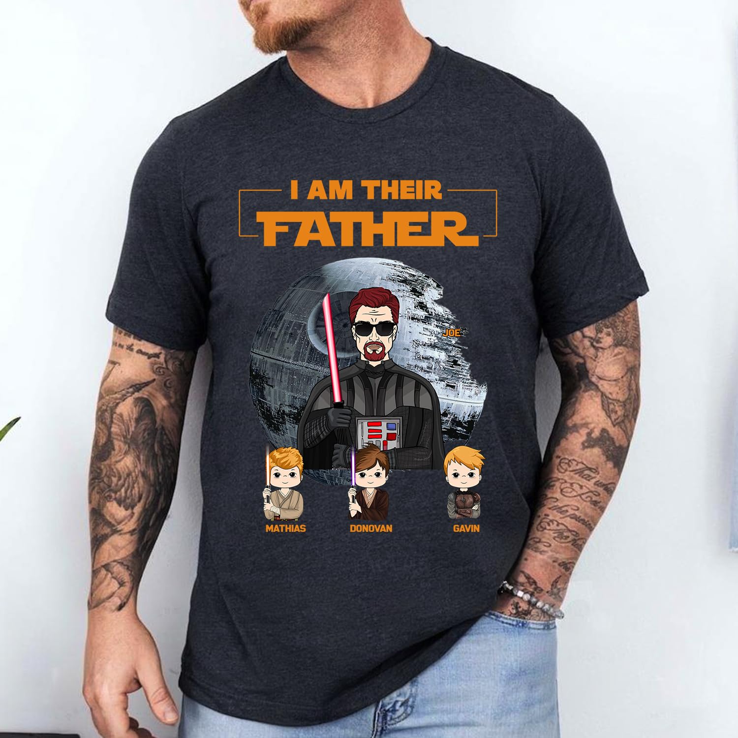 Custom 'I Am Their Father' Personalized T-Shirt for Dad - Best Dad Ever Shirt, Father's Day Gift, Matching Dad & Kid Shirts - Black, Small | Perfect for Father's Day, Family Photos & Special Occasions