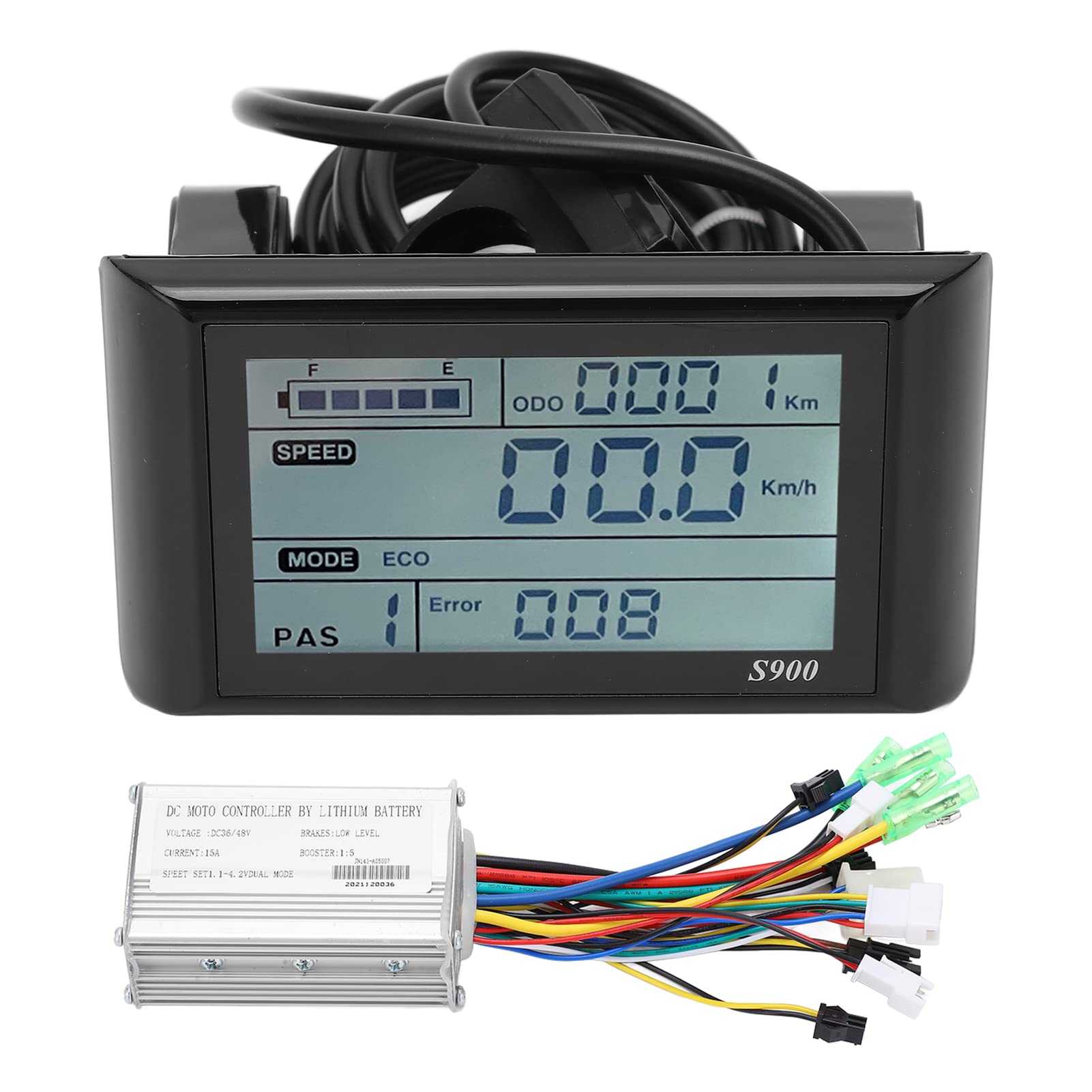 36V 48V Brushless Motor Controller with LCD Panel - 6 Mosfet Electric Bike Speed Controller, Waterproof & Easy Installation for E-Bike, Scooter, and DIY Electric Vehicle Projects