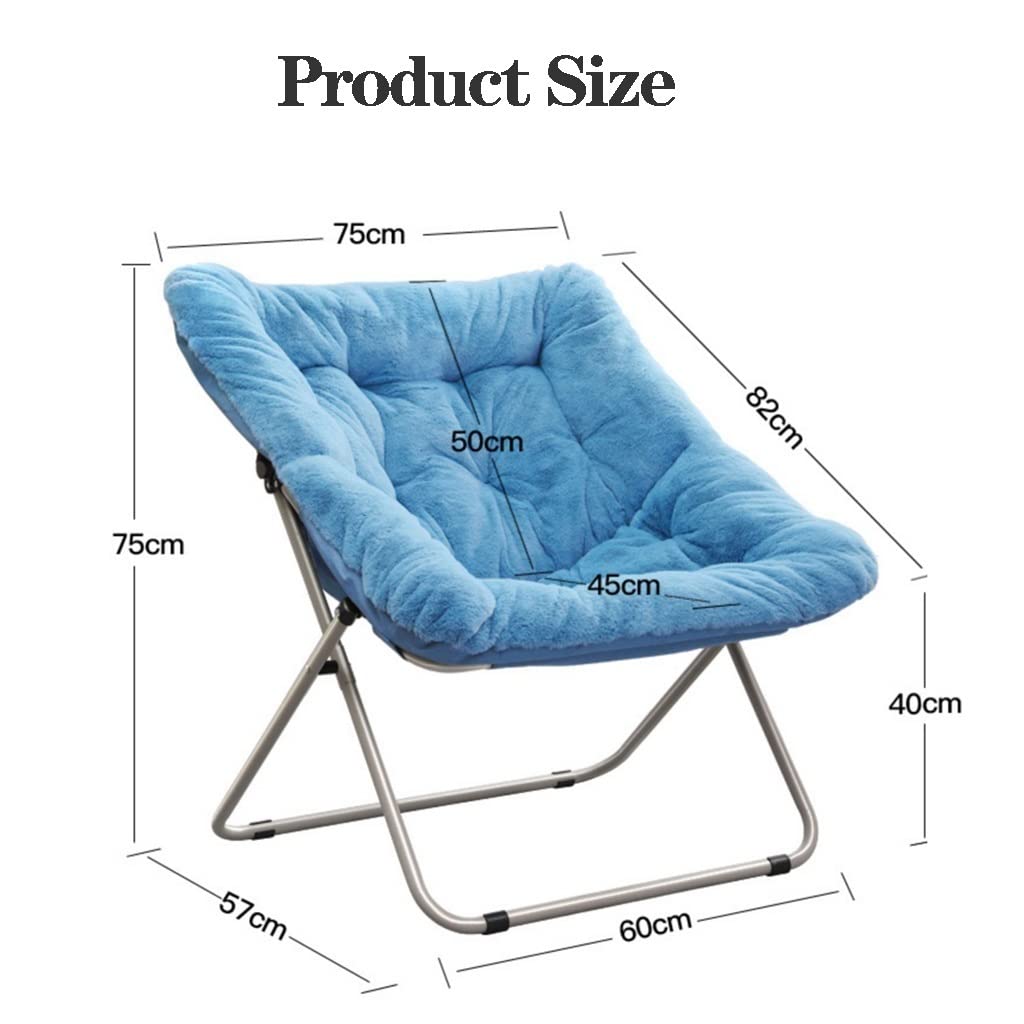 WIGSELBL Oversized Faux Fur Saucer Chair - Foldable Lounge Chair for Kids, Teens & Adults - Soft Furry Accent Chair with Metal Frame - Perfect for Bedroom, Living Room & Dorm Decor (Gray)