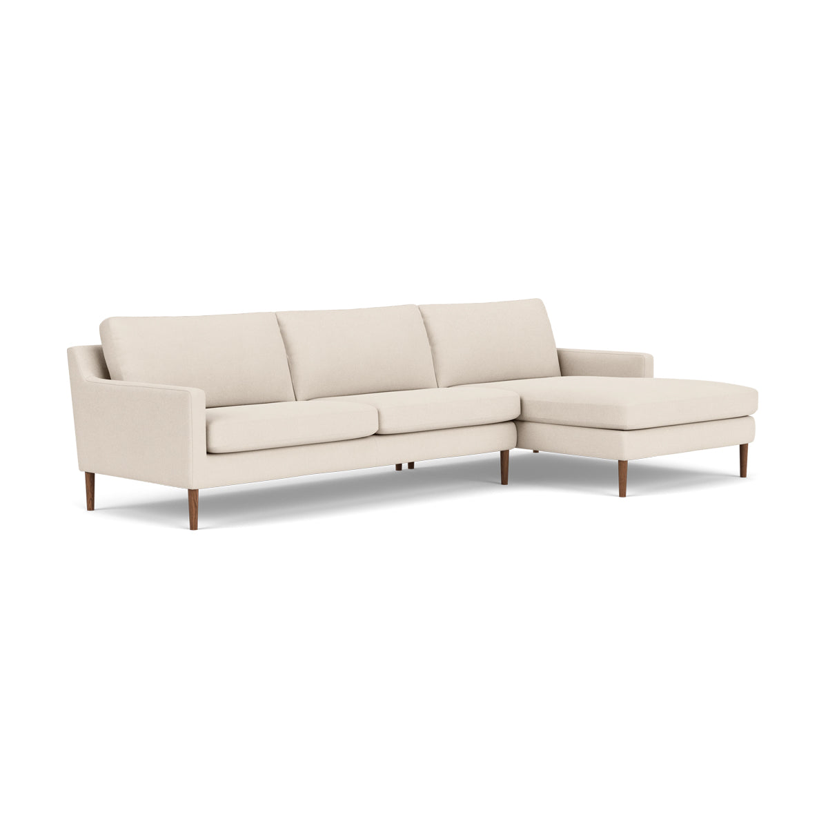 Astha Fabric Right Chaise Sofa - Modern Upholstered Sectional Couch for Living Room, Lounge & Small Spaces