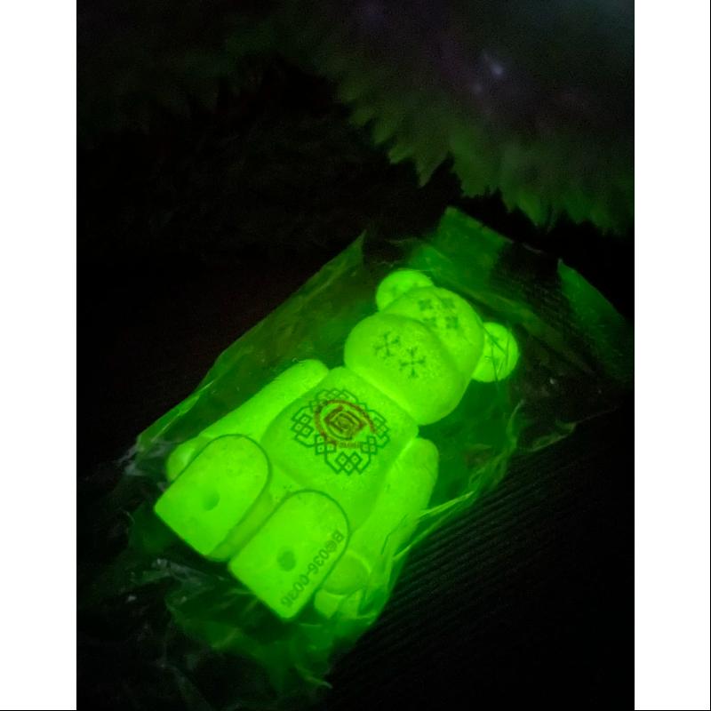 Bearbrick Series 36 SUPER Secret CLOT FLOCKY Glow in The Dark 100% Authentic Collectible Figure - Perfect for Home Display, Office Decor & Anime Fans Collection