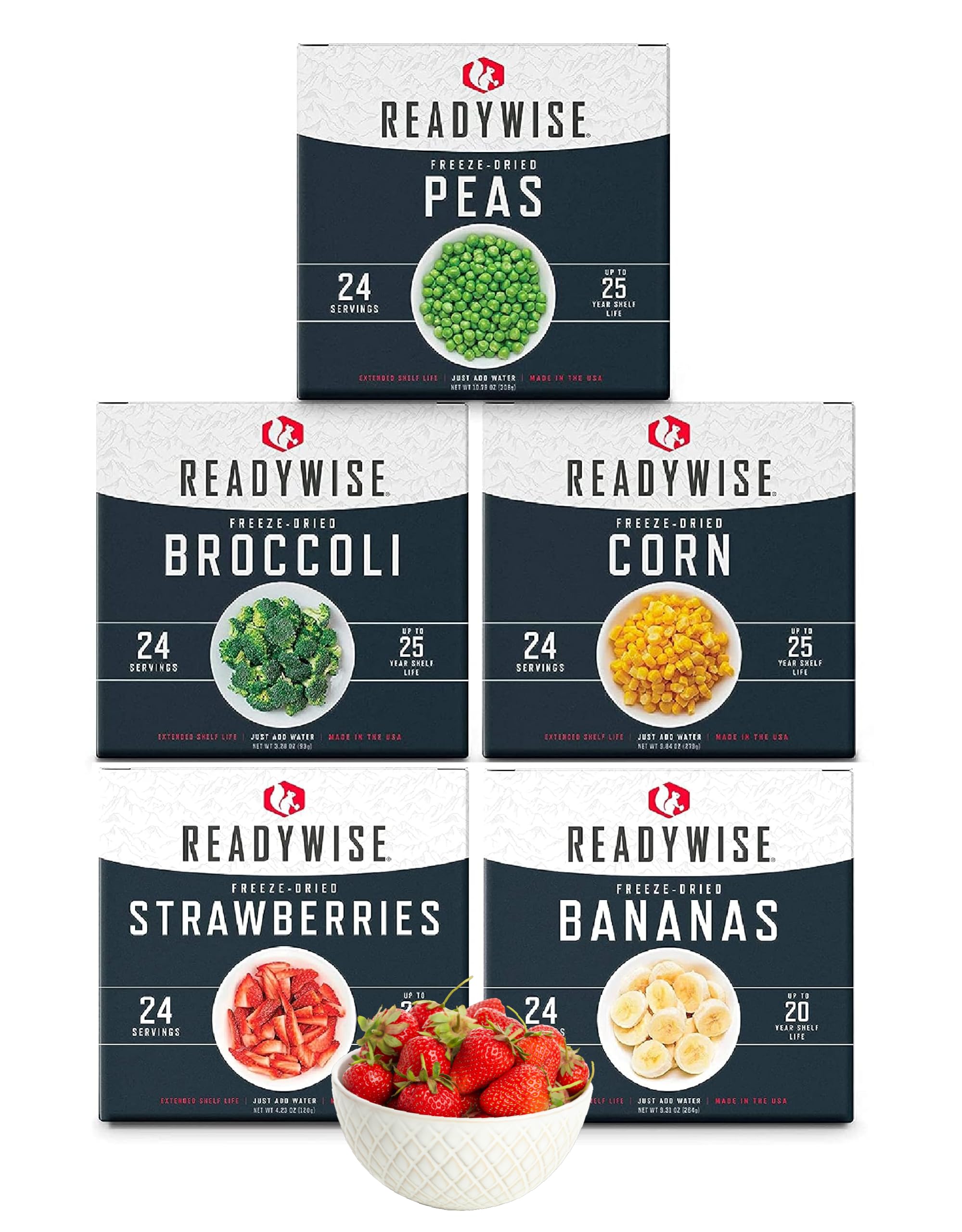 ReadyWise Emergency Food Supply - 120 Servings Freeze-Dried Survival Food Kit with Fruits & Vegetables | 20-Year Shelf Life | Perfect for Camping, Disaster Preparedness & Emergency Survival Situations