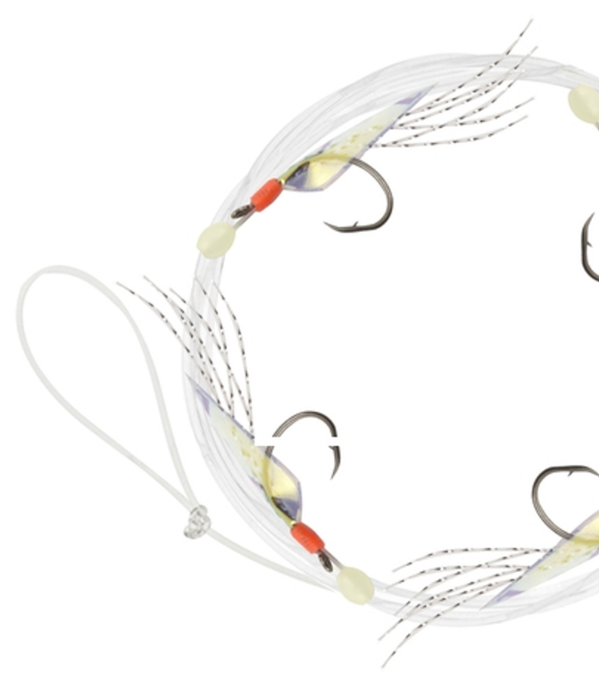 Danielson Fish Skin Sabiki Rig - 7 Drop Hooks, Size 14 - Saltwater Fishing Bait Rig for Tuna, Mackerel & Baitfish