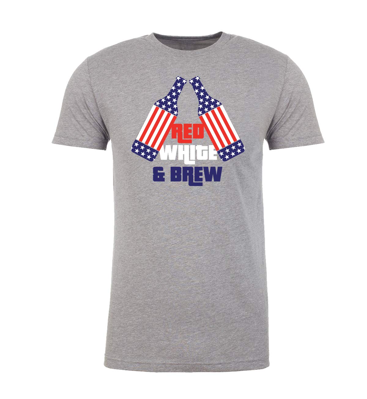 Red White and Brew Men's Funny Drinking T-Shirt - Patriotic 4th of July Graphic Tee for BBQs, Parties & Celebrations