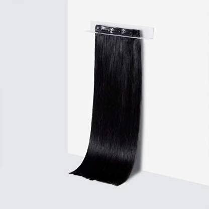BELLA HARARO 5 Clip Long Straight Hair Extensions for Women - 22 Inch Black Human Hair Weft - 1 Pack (1 Piece) - Perfect for Parties, Weddings & Everyday Styling
