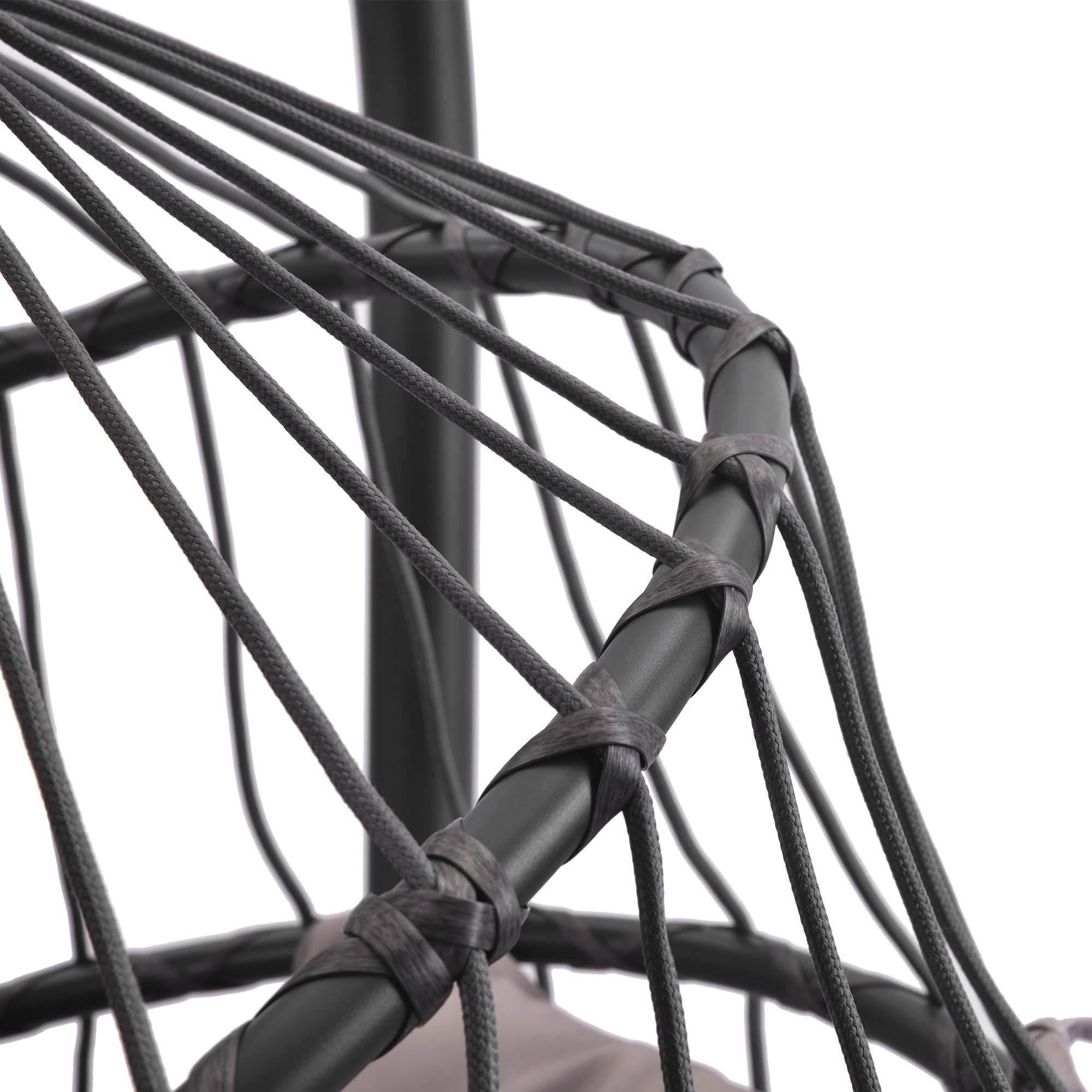 Wicker Swing Egg Chair with Stand - 350 lbs Weight Capacity Hanging Hammock for Patio, Garden, Balcony & Backyard Relaxation