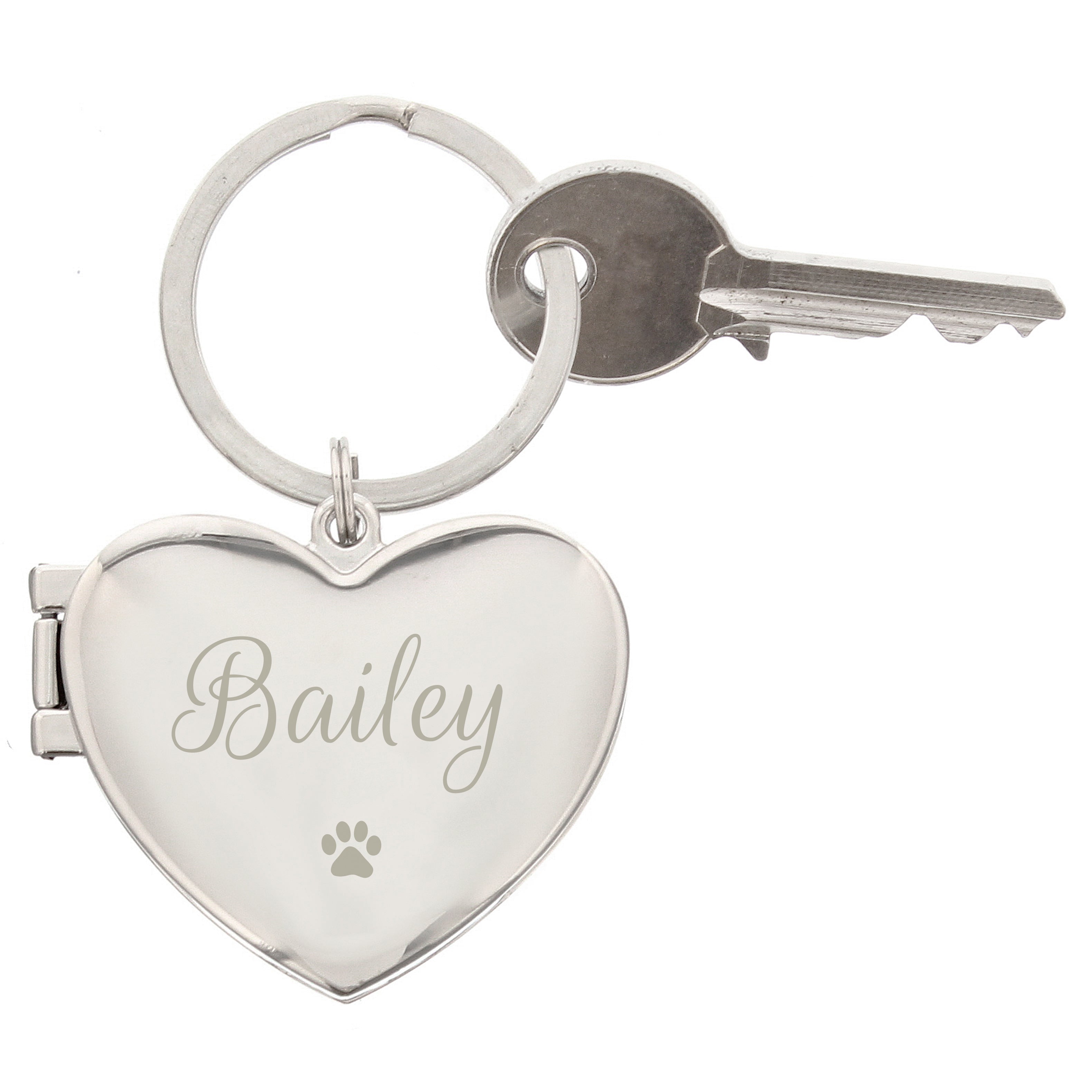 Personalized Paw Print Heart Photo Frame Keyring - Custom Pet Memorial Gift for Dog & Cat Lovers - Perfect for Keychains, Gifts & Keepsakes