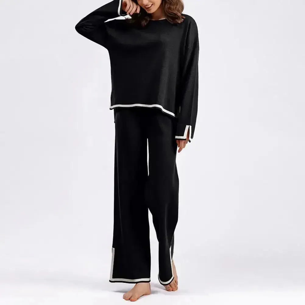 Women's Colorblock Lounge Two Piece Set - Soft & Comfortable Loungewear for Relaxing at Home, Yoga, or Travel
