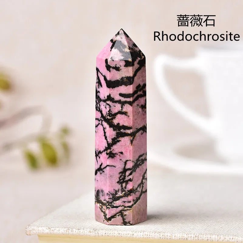Natural Green Moss Agate Crystal Point - 60-70mm Transparent Quartz Stone for Home Decor, Feng Shui, Jewelry Making & Healing Meditation (1PC)