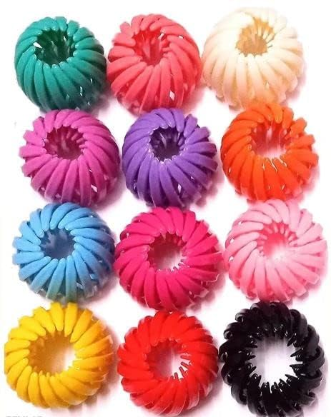 Rubela Hair Clips - 3 Pack Expandable Ponytail Holder, Bird Nest Shaped Bun Maker Hair Accessories for Women & Girls - Perfect for Updos, Ponytails & Everyday Styling