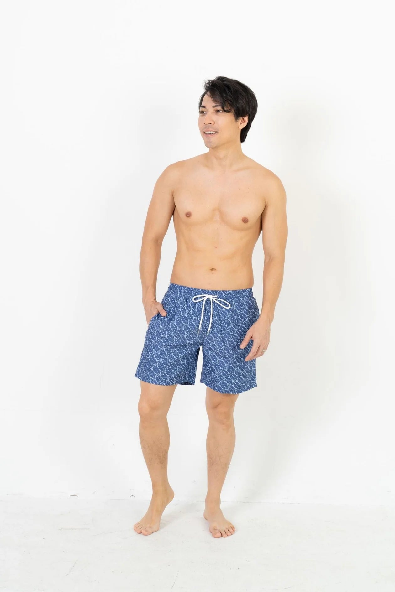 Southport Men's Quick-Dry Swim Trunks - UPF 50+ Sun Protection, Comfortable Beach Shorts for Swimming, Surfing & Vacation - Blue Canopy Design