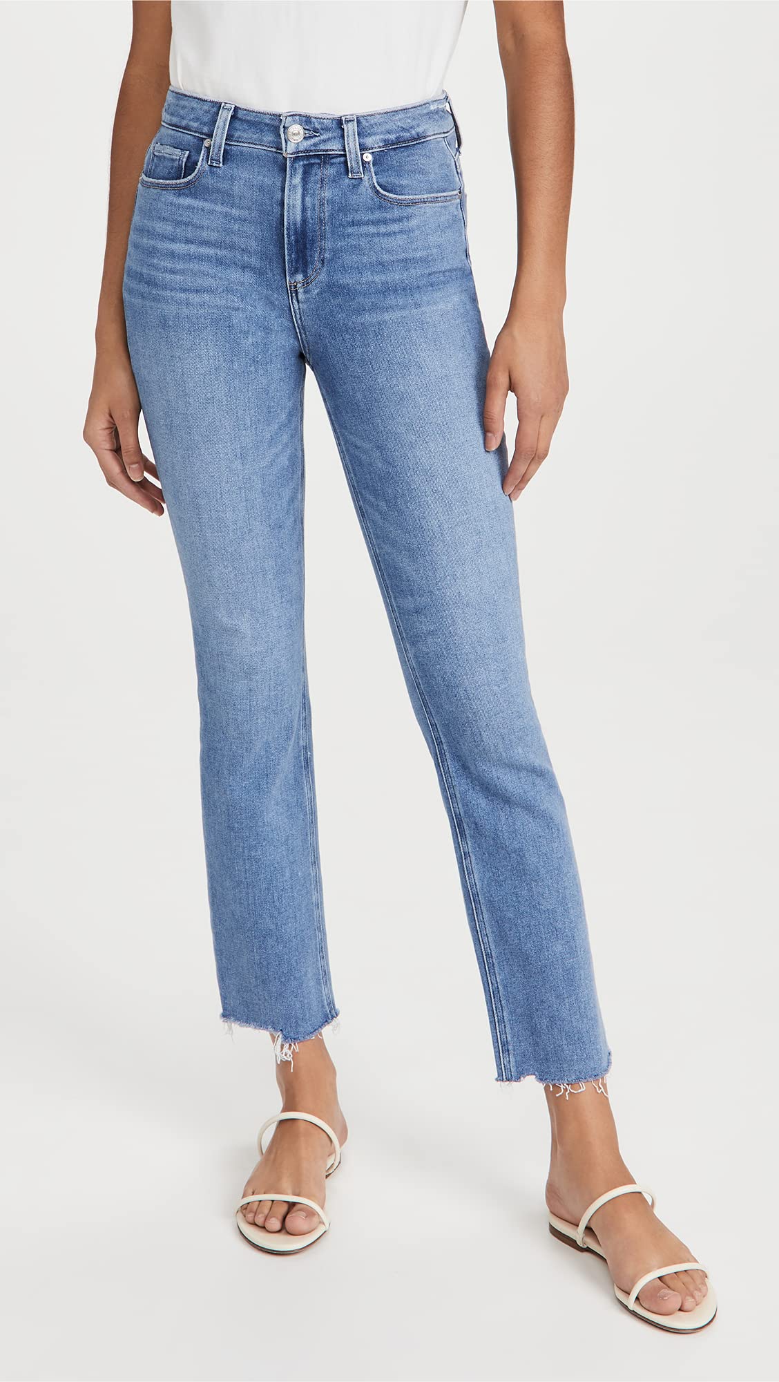 PAIGE Women's Cindy High Rise Skinny Jeans with Raw Hem - Stretch Denim for Casual Wear & Everyday Outfits