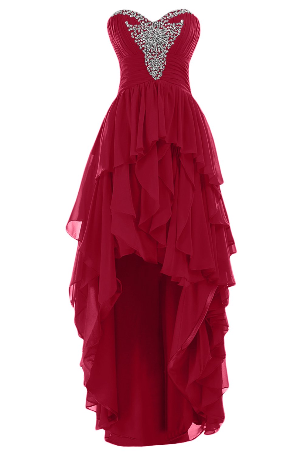 SUNVARY Elegant Hi-Lo Cocktail Dress with Strapless Ruffles - Perfect for Prom, Bridesmaid, and Party Occasions | Formal Evening Wear & Special Events