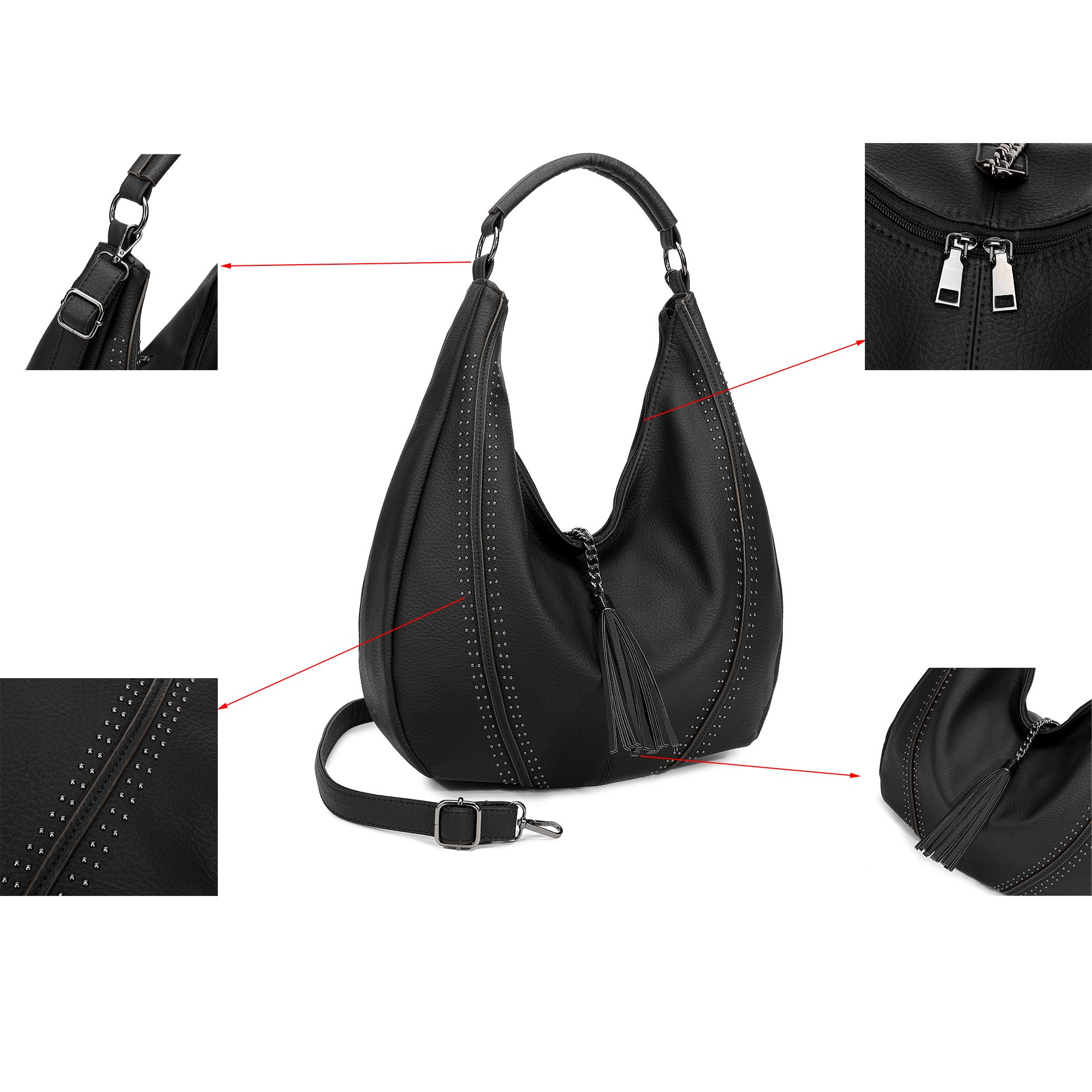 Stylish Oversized Women's Hobo Bag - Genuine Leather & PU Crossbody Shoulder Tote Purse for Winter | Perfect for Work, Travel & Everyday Use