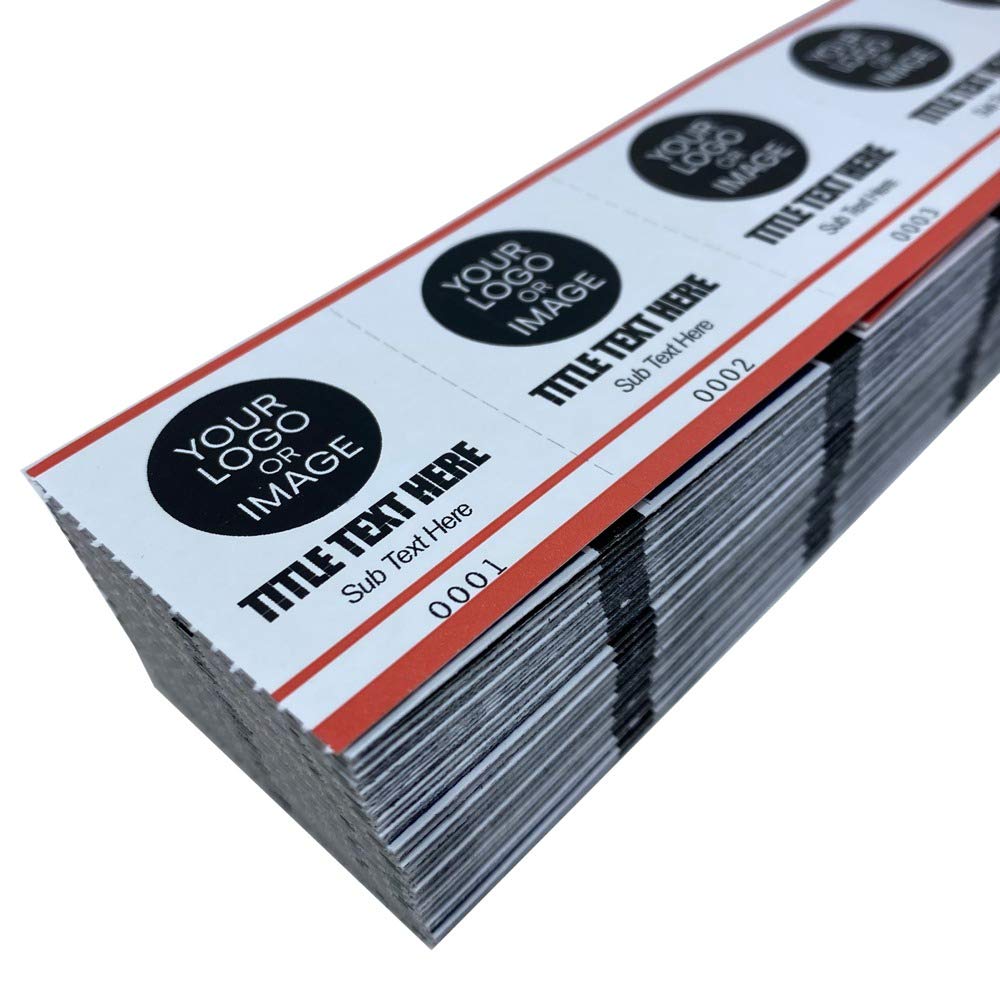 Custom Drink Tickets - Personalized Mini Beverage Tickets with Your Logo (Red, 4000 Count) - Perfect for Weddings, Bars, Parties & Event Admission Control