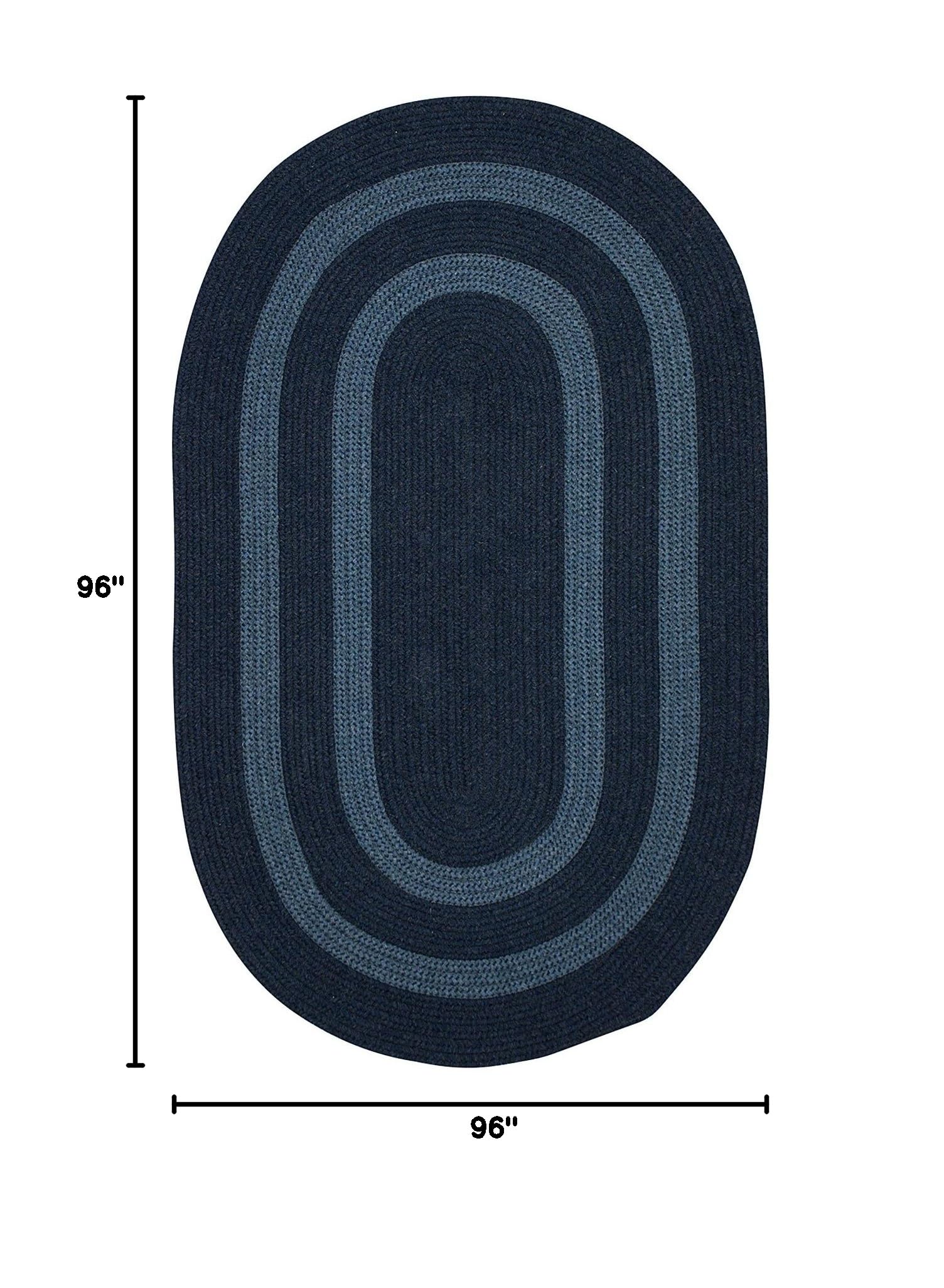 Premium 8' x 8' Round Navy Blue Graywood Area Rug - Soft & Durable Handmade Carpet for Living Room, Bedroom, Dining Room Decor
