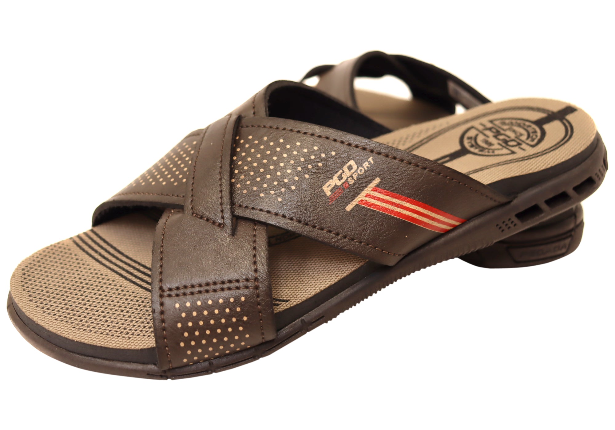 Jake Men's Comfortable Slides Sandals - Brazilian Made Leather Flip Flops for Beach, Pool & Casual Wear