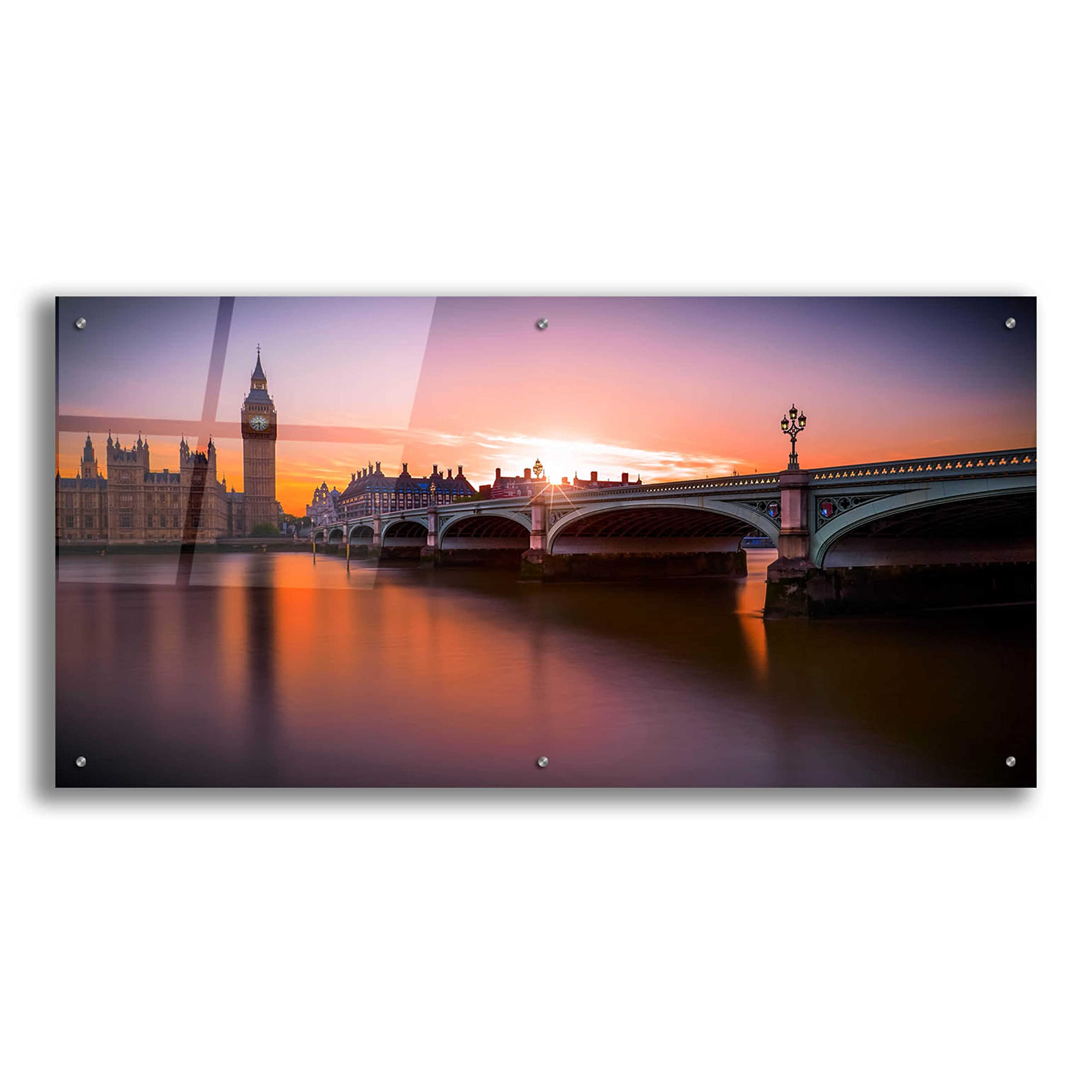 Epic 'Westminster' Acrylic Glass Wall Art by Giuseppe Torre - 48x24 Inches Modern Home Decor for Living Room, Bedroom & Office
