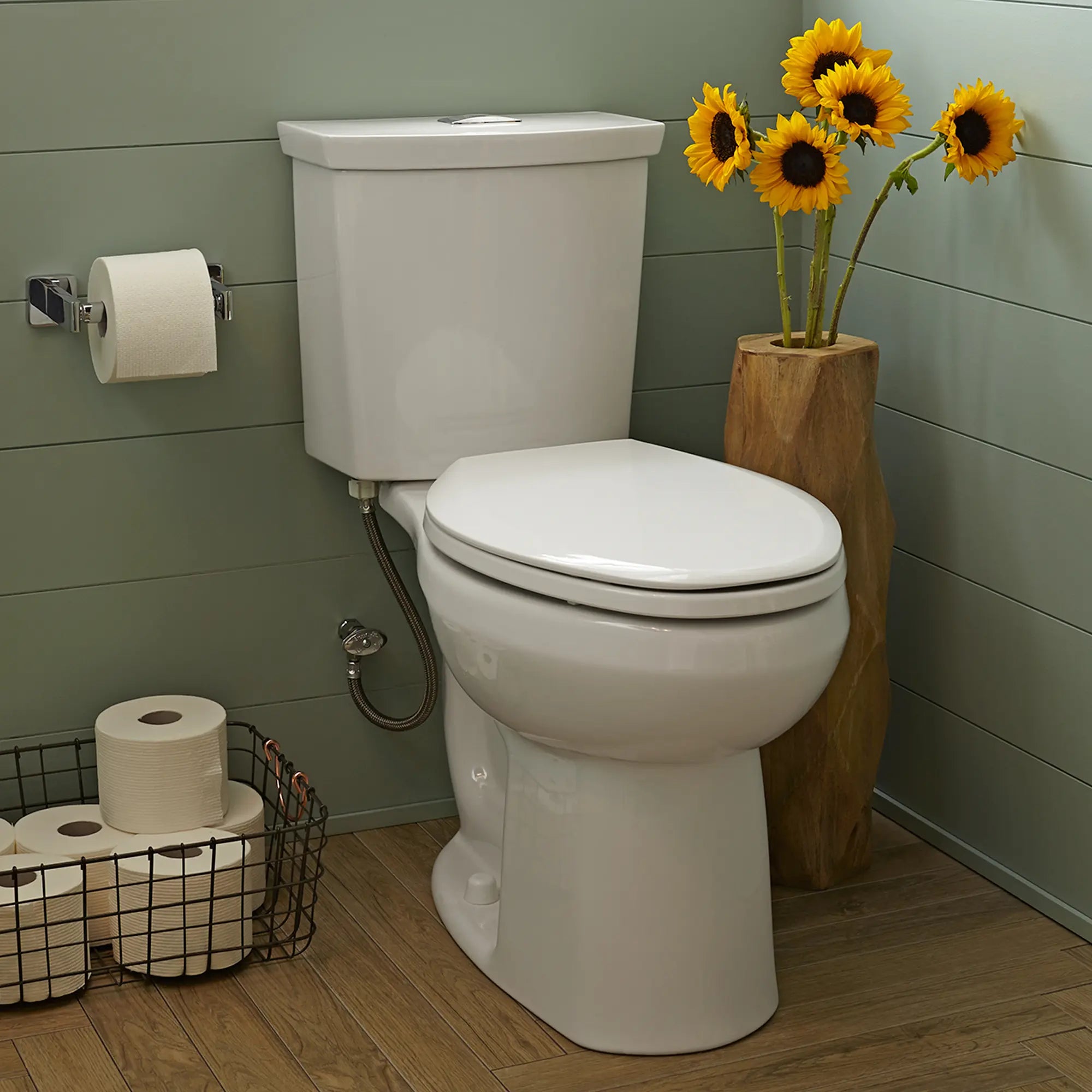 H2Option® Dual Flush Elongated Toilet - 1.28 GPF/4.8 LPF & 0.92 GPF/3.5 LPF Water Efficient Two-Piece Standard Height Bathroom Toilet (Seat Not Included) - Perfect for Modern Homes & Water Conservation