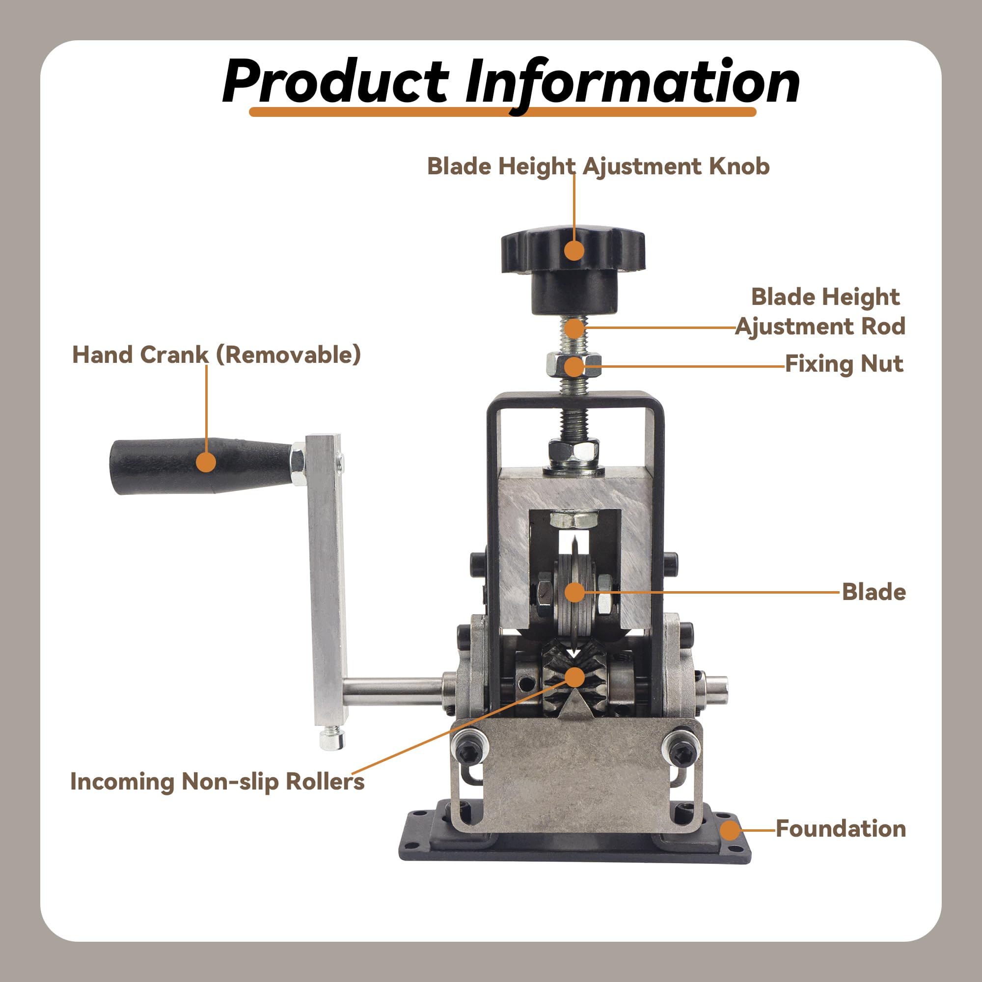 Ezebesta Manual Wire Stripper Machine - Copper & Aluminum Wire Stripping Tool with Hand Crank, Portable Construction for Electricians & DIY Projects - Perfect for Home Renovation, Electrical Work & Cable Recycling