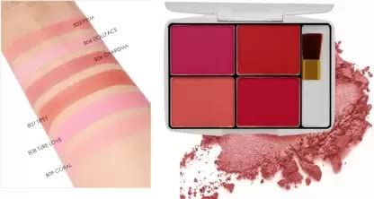 4 in 1 Blush & Face Makeup Palette for Women - Contour, Highlight, Bronzer & Blush - Perfect for Everyday Makeup & Special Occasions