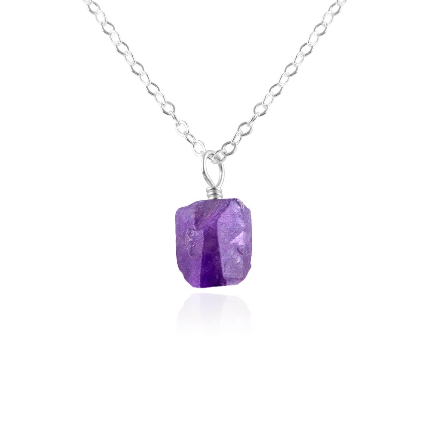 Natural Raw Amethyst Pendant Necklace - Dainty Purple Crystal Jewelry for Women - Perfect for Spiritual Healing, Meditation & Everyday Wear