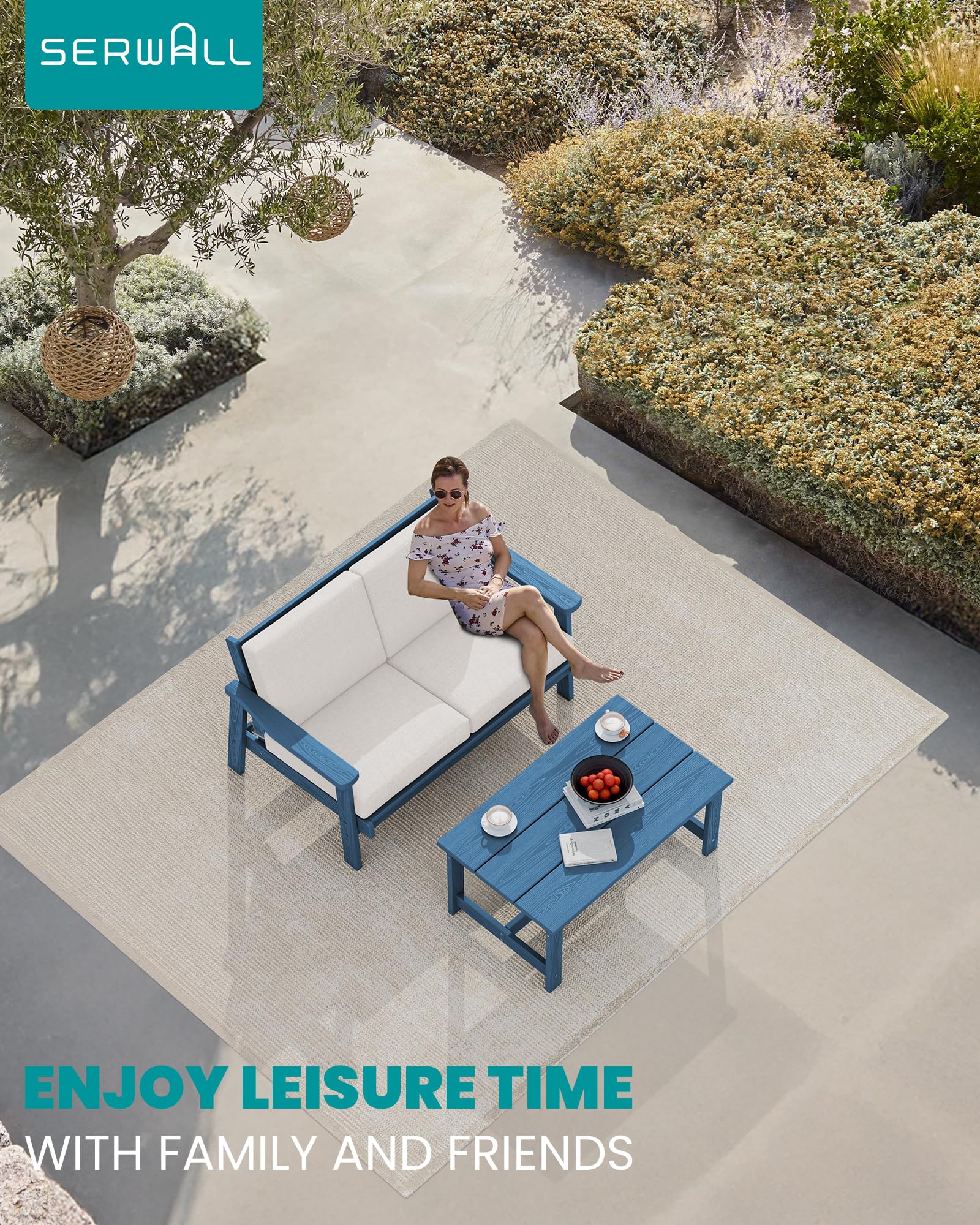 SERWALL HDPE All-Weather Outdoor Coffee Table - 37.8