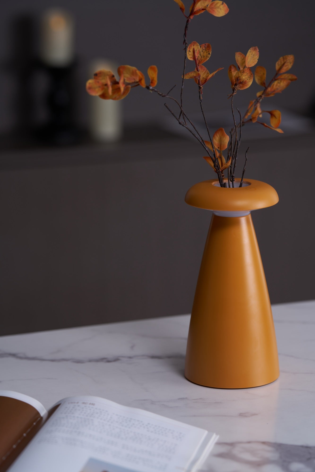 Noko Mushroom Rechargeable Table Lamp - USB-C LED Night Light for Bedroom, Nursery & Living Room - Dimmable Ambient Lighting for Reading & Relaxation