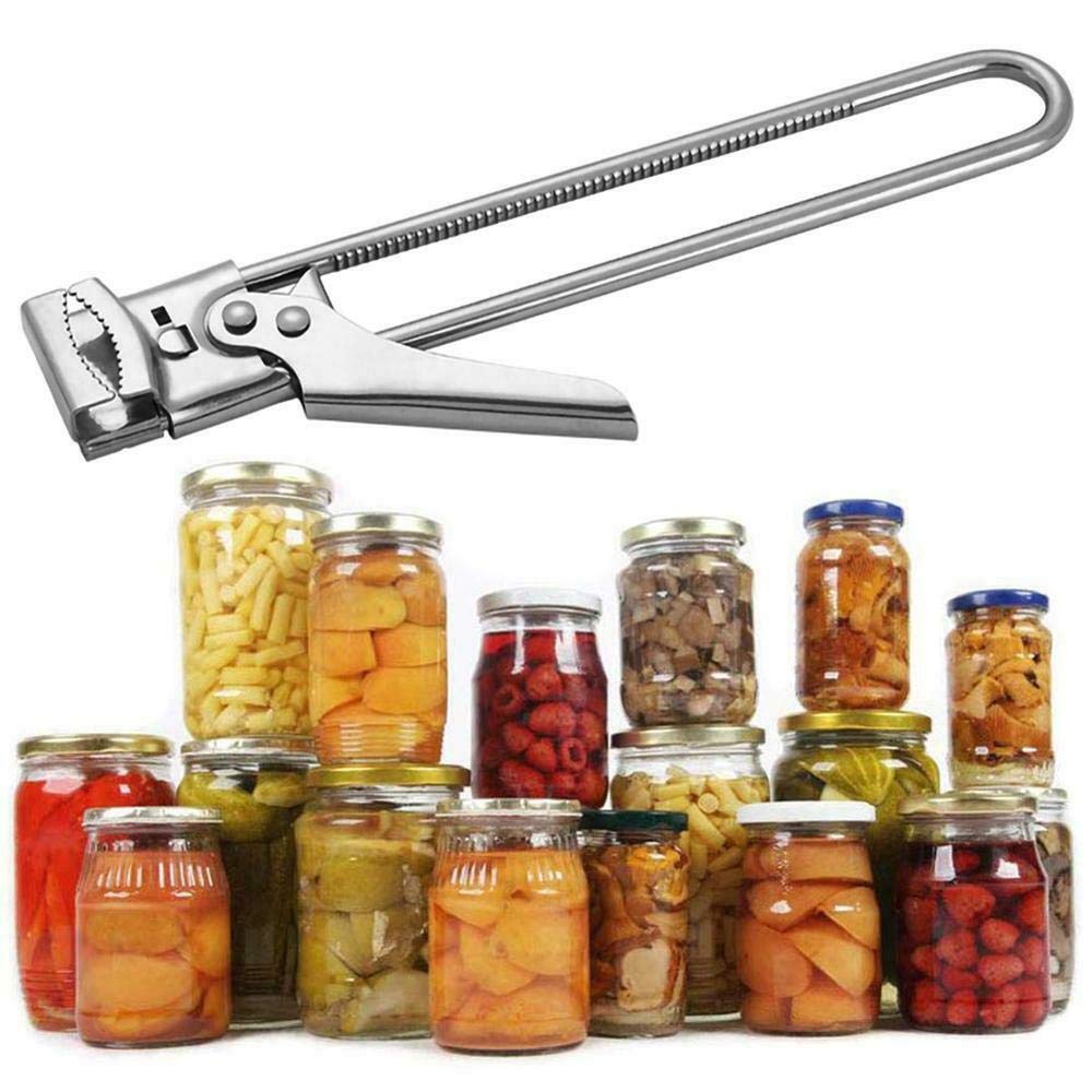 Juanandidy Adjustable Multifunctional Stainless Steel Can Opener - Easy-Open Kitchen Tool for Cans, Jars & Bottles - Perfect for Camping, Picnics & Emergency Preparedness