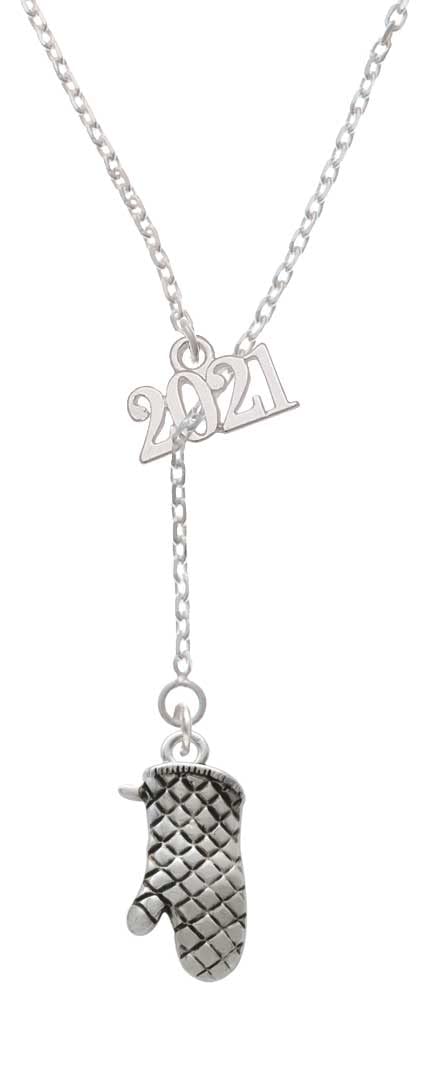 2021 Delight Jewelry Silver-Tone Oven Mitt Lariat Necklace - 18+2 Inch Adjustable Length for Cooking & Fashion Accessories