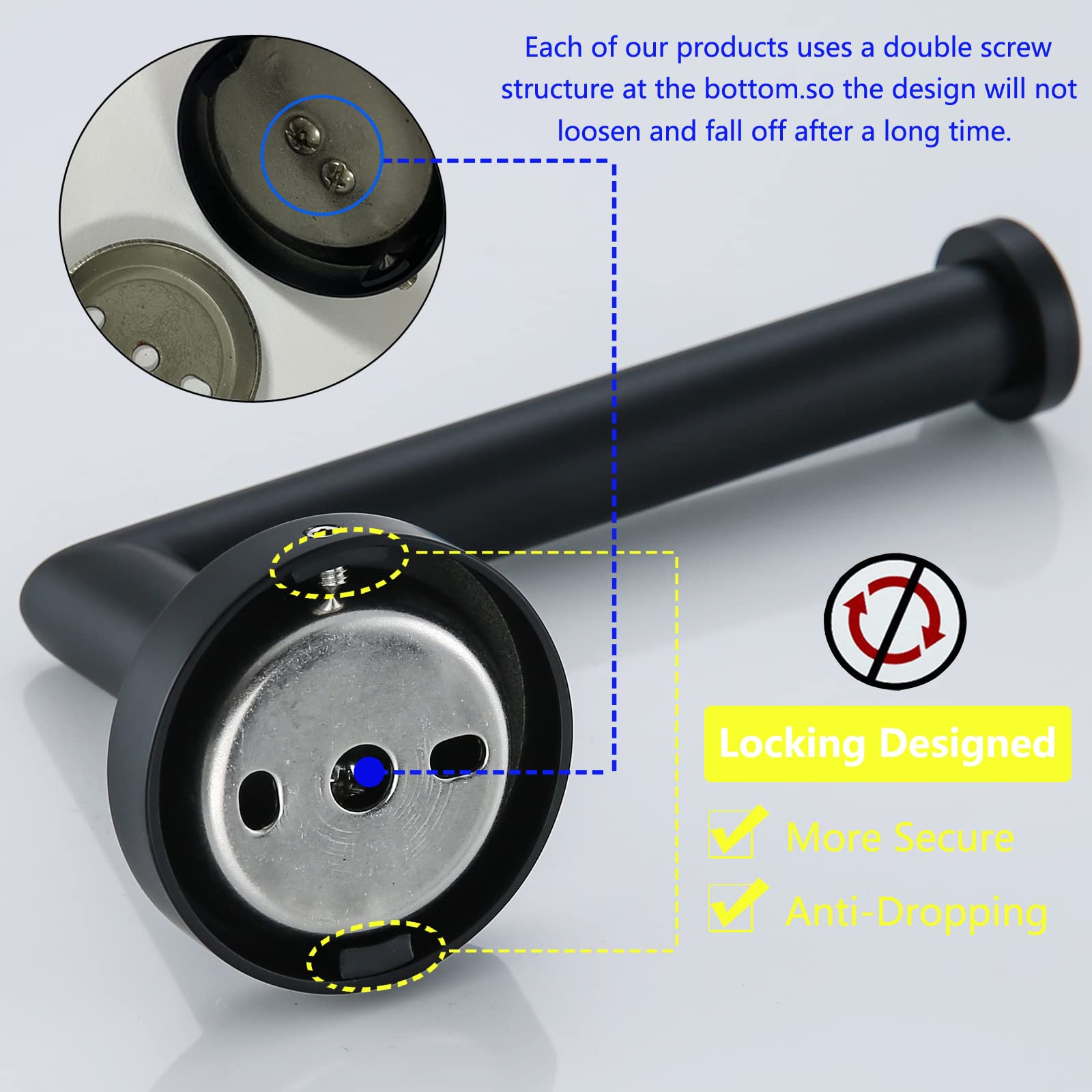 Matte Black Toilet Paper Holder - SUS304 Stainless Steel Wall Mounted Bathroom Tissue Roll Dispenser - 5 Inch Modern Round TP Holder for Kitchen & Washroom (96018-6MB) - Perfect for Home, Office, and Commercial Spaces