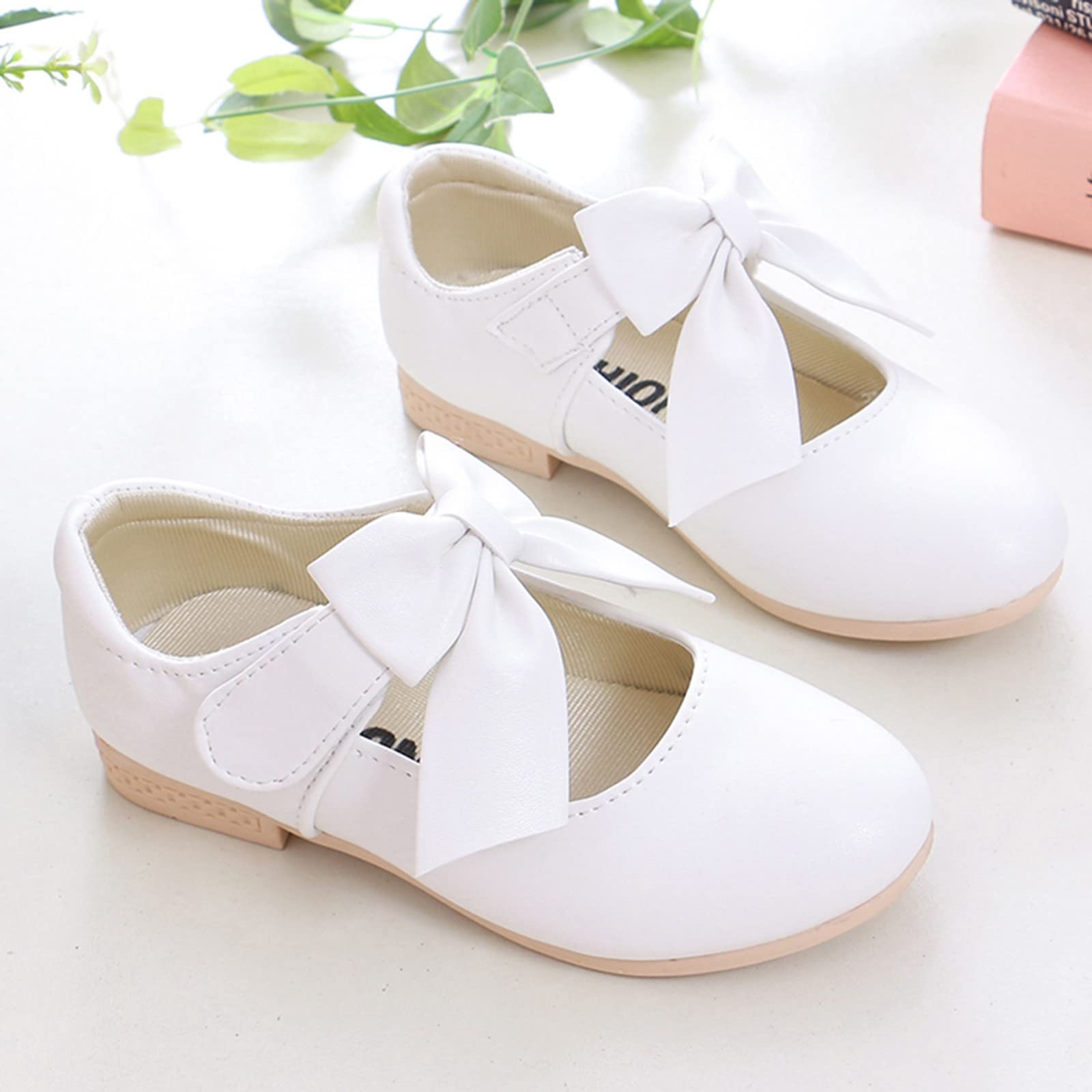Bowknot Princess Dress Shoes for Girls - Toddler Wedding & Performance Shoes - Comfortable Baby Sneakers for Special Occasions, Parties & Dance Recitals