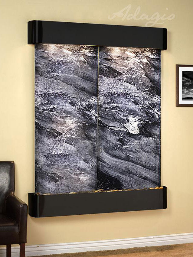 Adagio Majestic River Dual Stone Hanging Wall Fountain - Indoor/Outdoor Water Feature with Soothing Sounds for Home, Garden & Office Relaxation | Model MRR1507