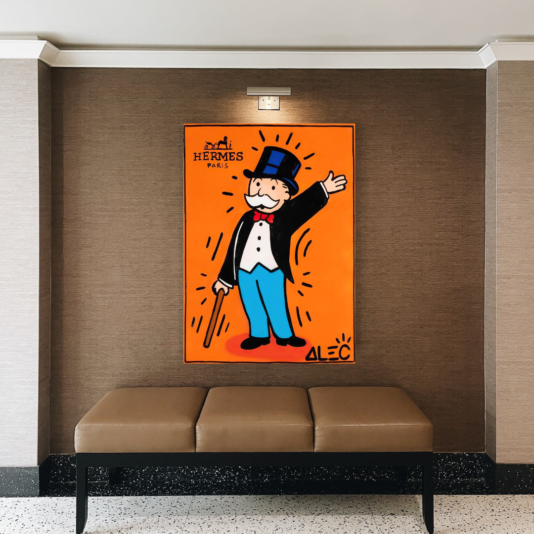 Alec Monopoly Hermes Magician Art Print - Unique Wall Decor for Living Room, Bedroom & Office | Pop Art Canvas Painting for Home & Gift