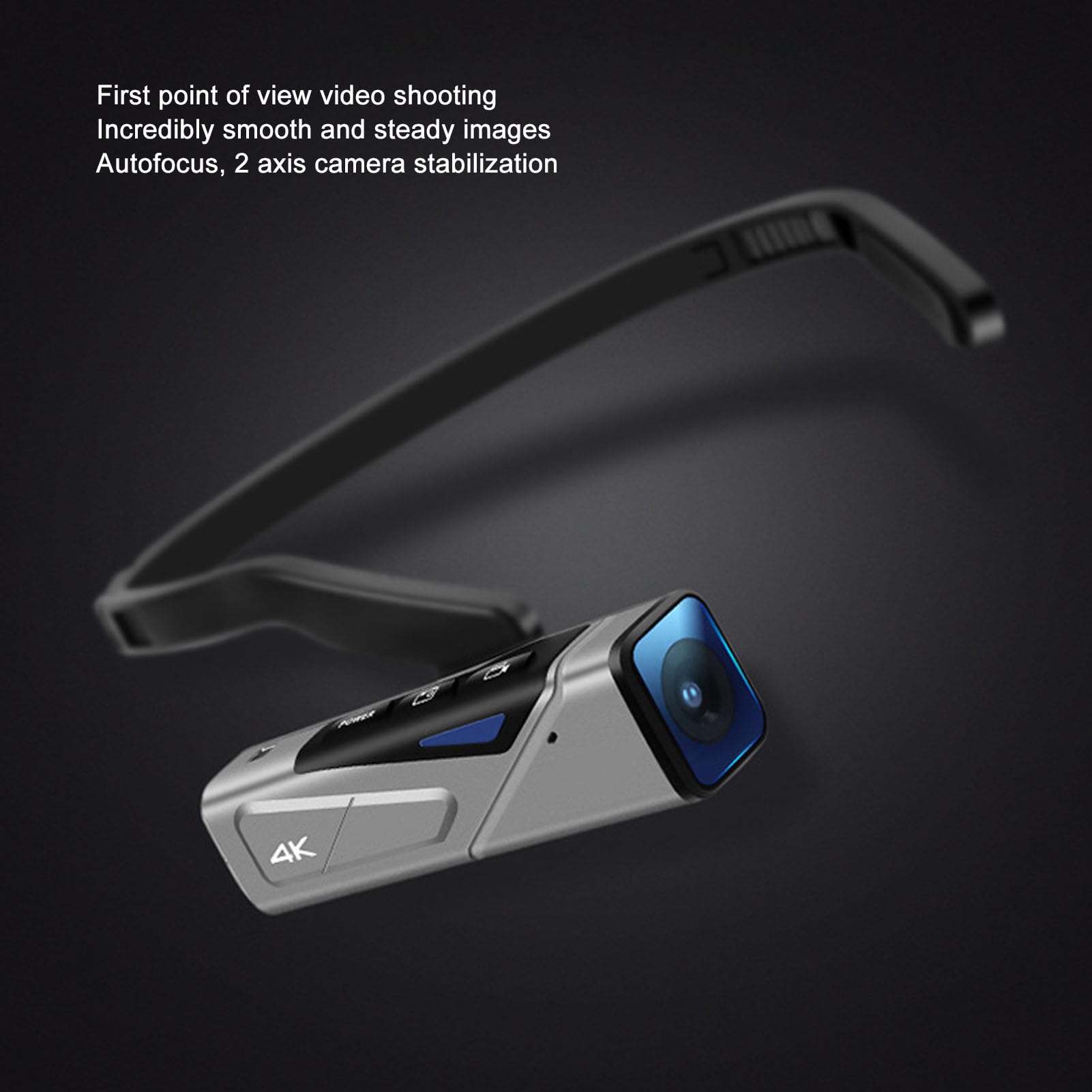 KKPLZZ 4K WiFi Head Mounted Camera - 20MP Autofocus Anti-Shake Wearable Vlog Camera with APP for Outdoor Sports, Cycling, Hiking & Action Videos | Hands-Free Recording for YouTube & Social Media