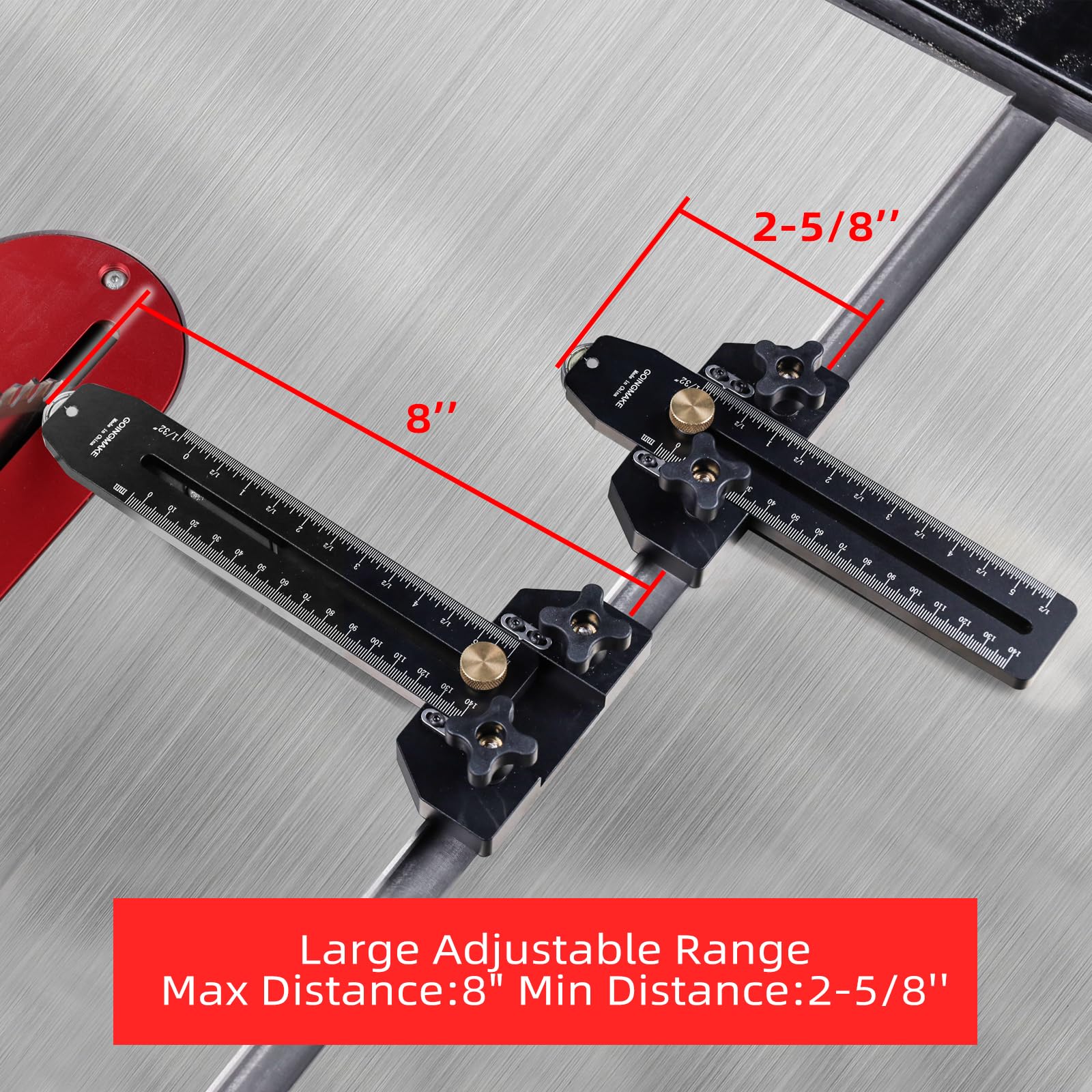Thin Rip Jig Guide for Table Saw - Woodworking Tool for Narrow Strip Cuts | Fits 3/8