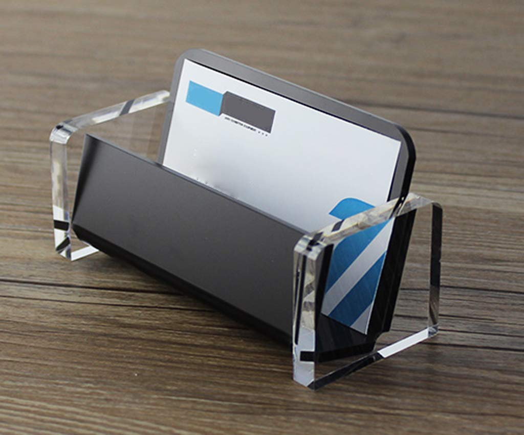 Acrylic Business Card Holder Display Stand for Office Desk - Elegant Desktop Business Card Organizer for Professionals, Meetings & Networking Events