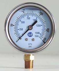 50mm Stainless Steel Glycerin Filled Pressure Gauge with 1/4